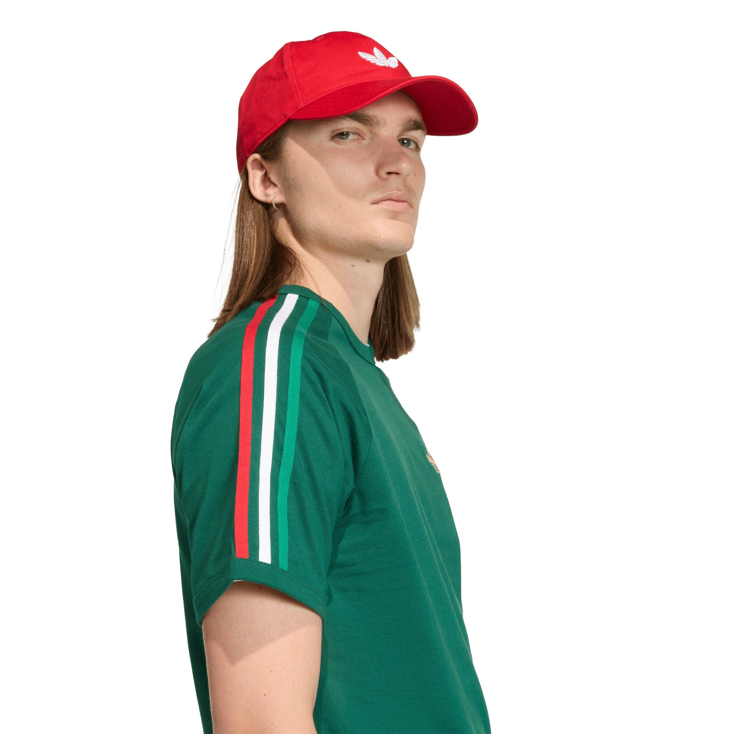 adidas Originals Men's 3-Stripes Tee - Dk Green - DK GREEN Thumbnail View 4