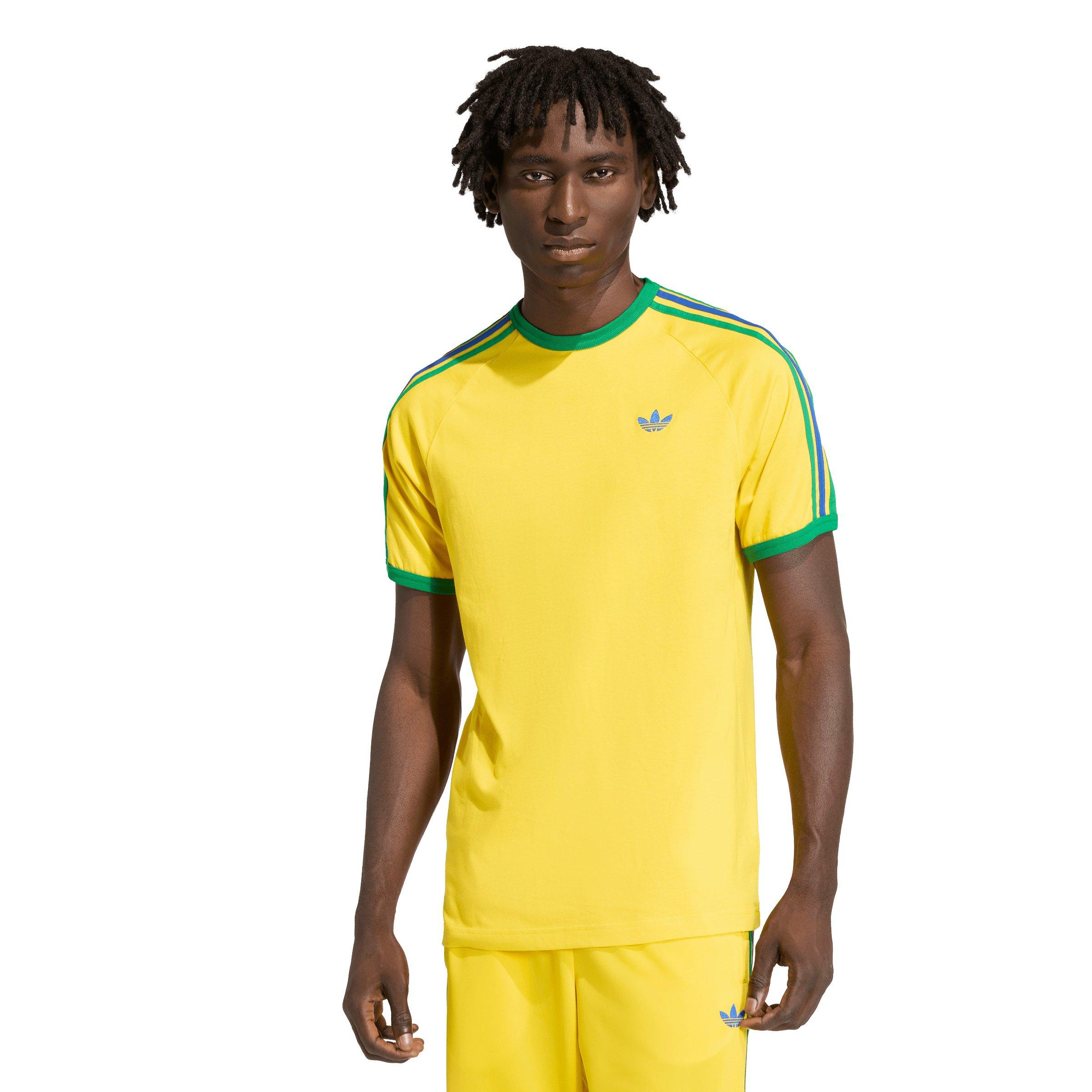 adidas Originals Men's 3-Stripes Tee -Yellow/Green/Royal - YELLOW/GREEN/ROYAL Thumbnail View 1