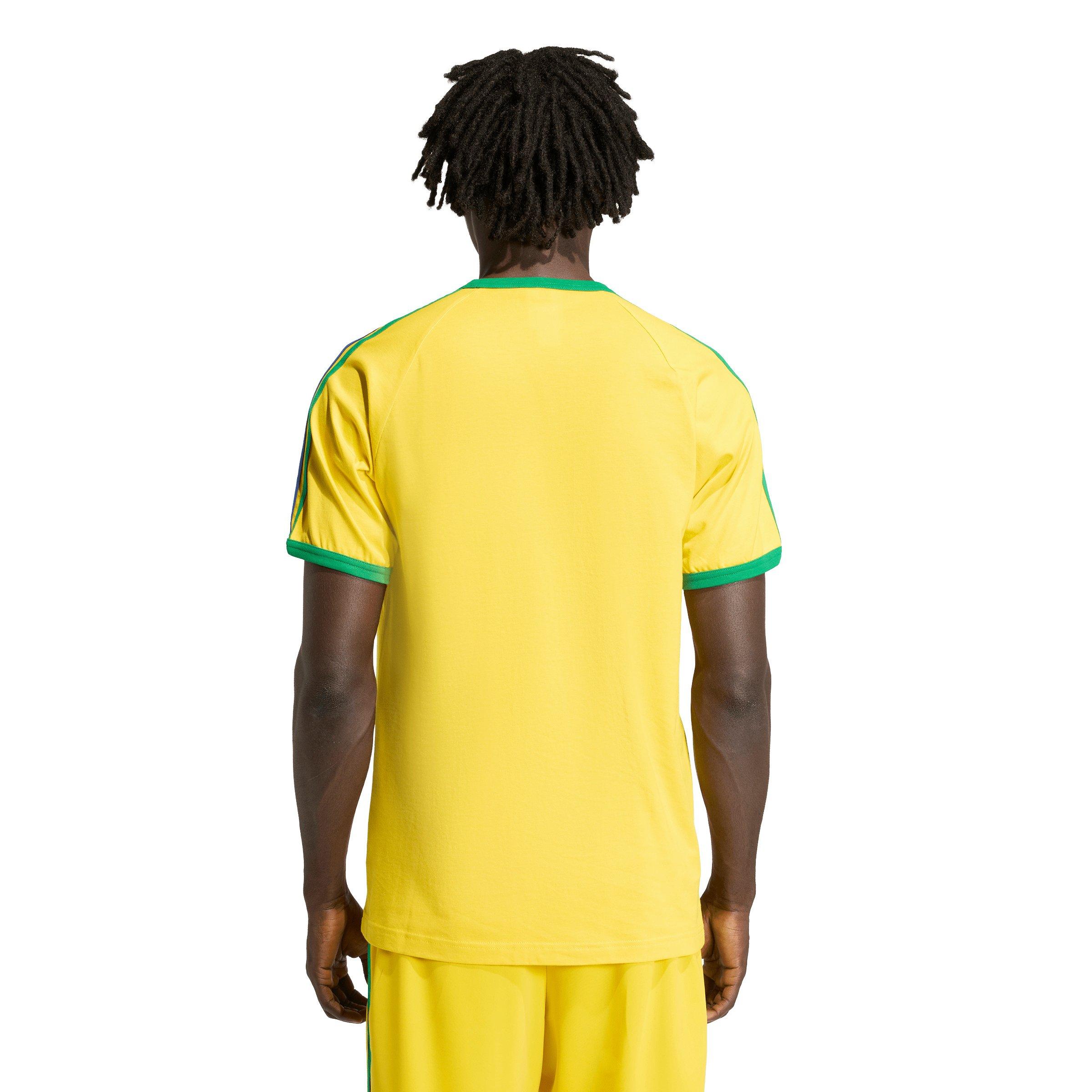 adidas Originals Men's 3-Stripes Tee -Yellow/Green/Royal - YELLOW/GREEN/ROYAL Thumbnail View 2