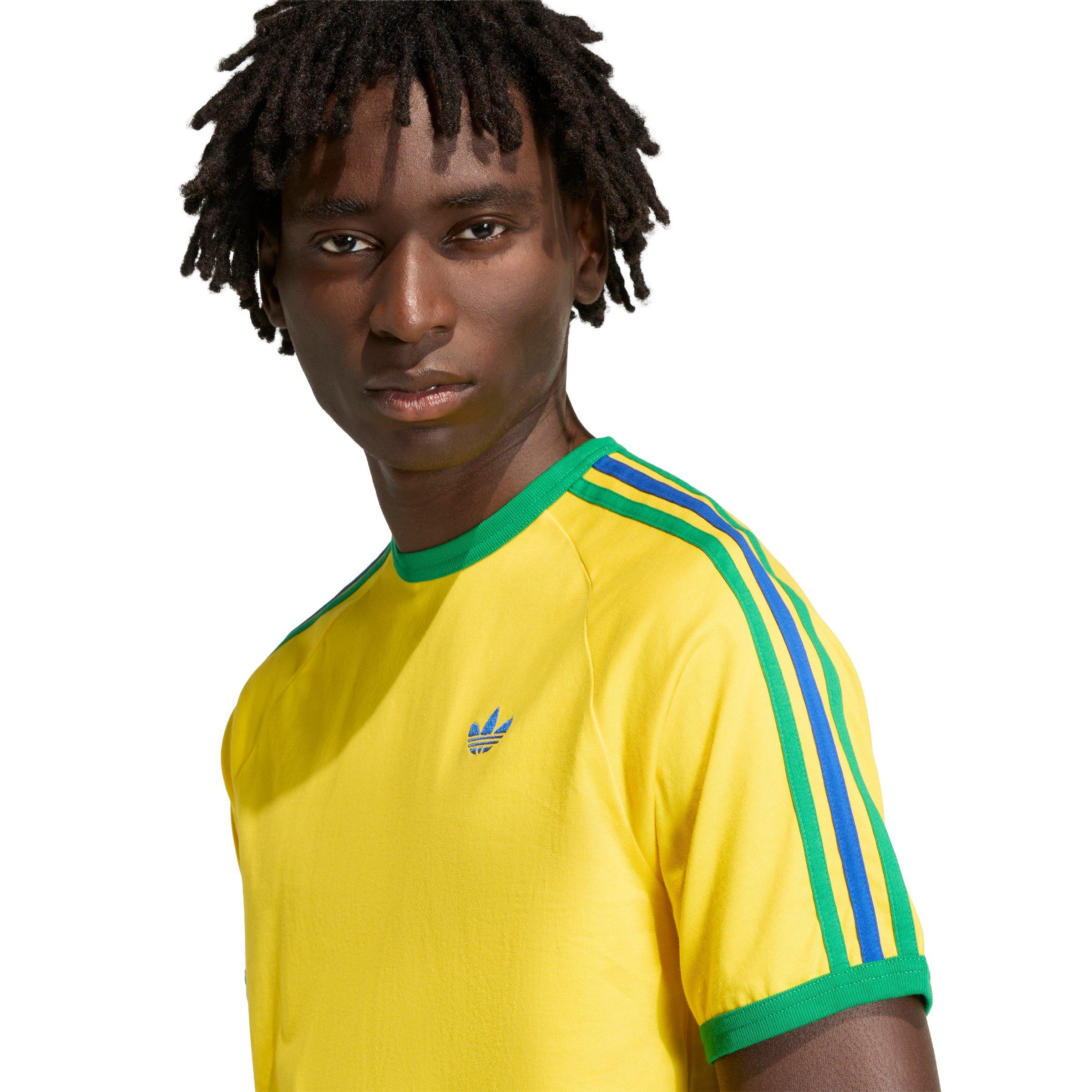 adidas Originals Men's 3-Stripes Tee -Yellow/Green/Royal - YELLOW/GREEN/ROYAL Thumbnail View 3