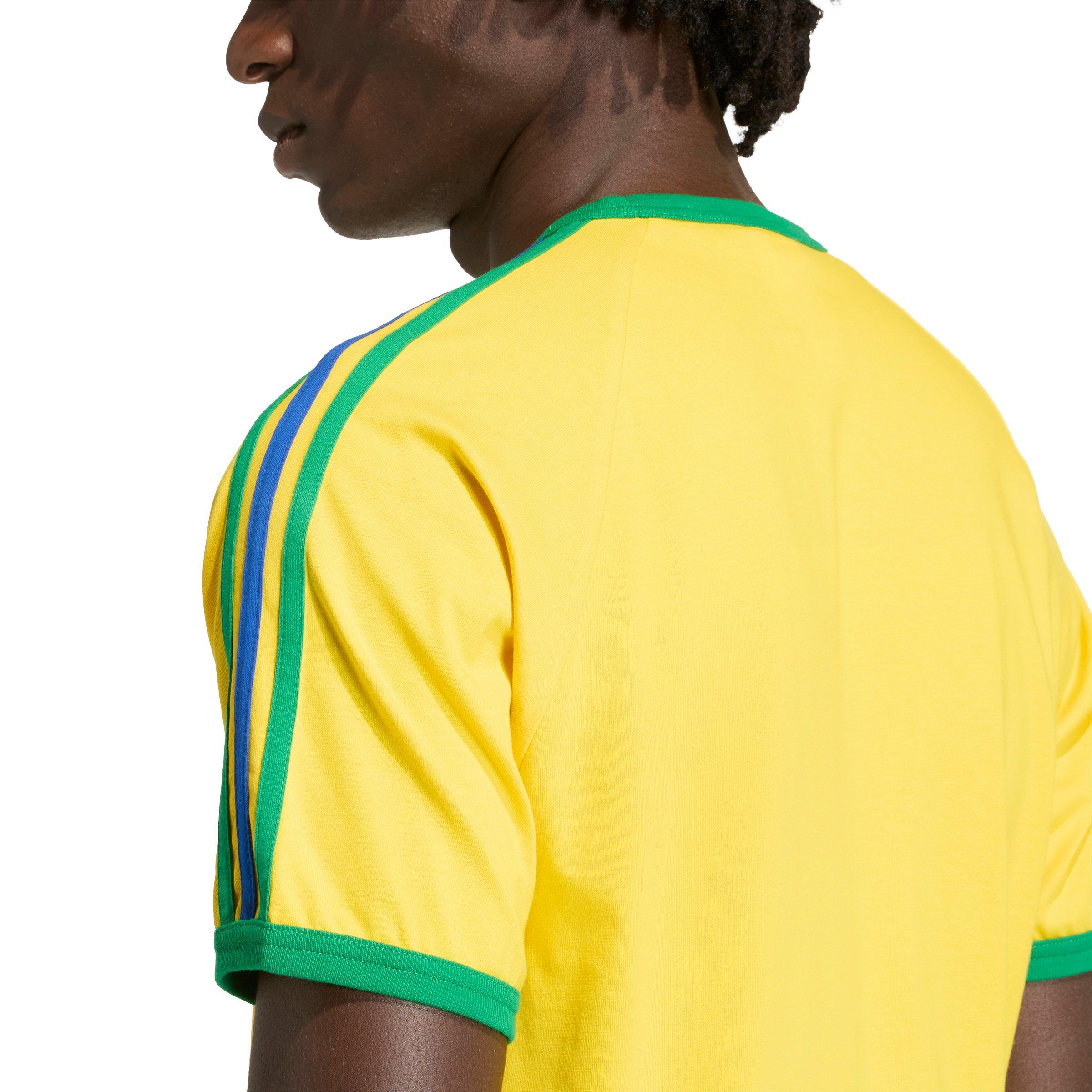 adidas Originals Men's 3-Stripes Tee -Yellow/Green/Royal - YELLOW/GREEN/ROYAL Thumbnail View 4