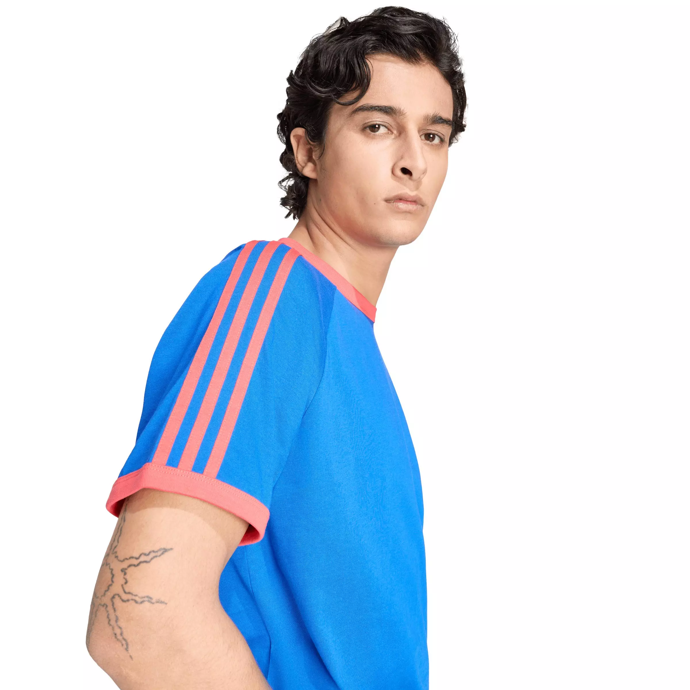 adidas Originals Men's 3-Stripes Tee - Blue - BLUE