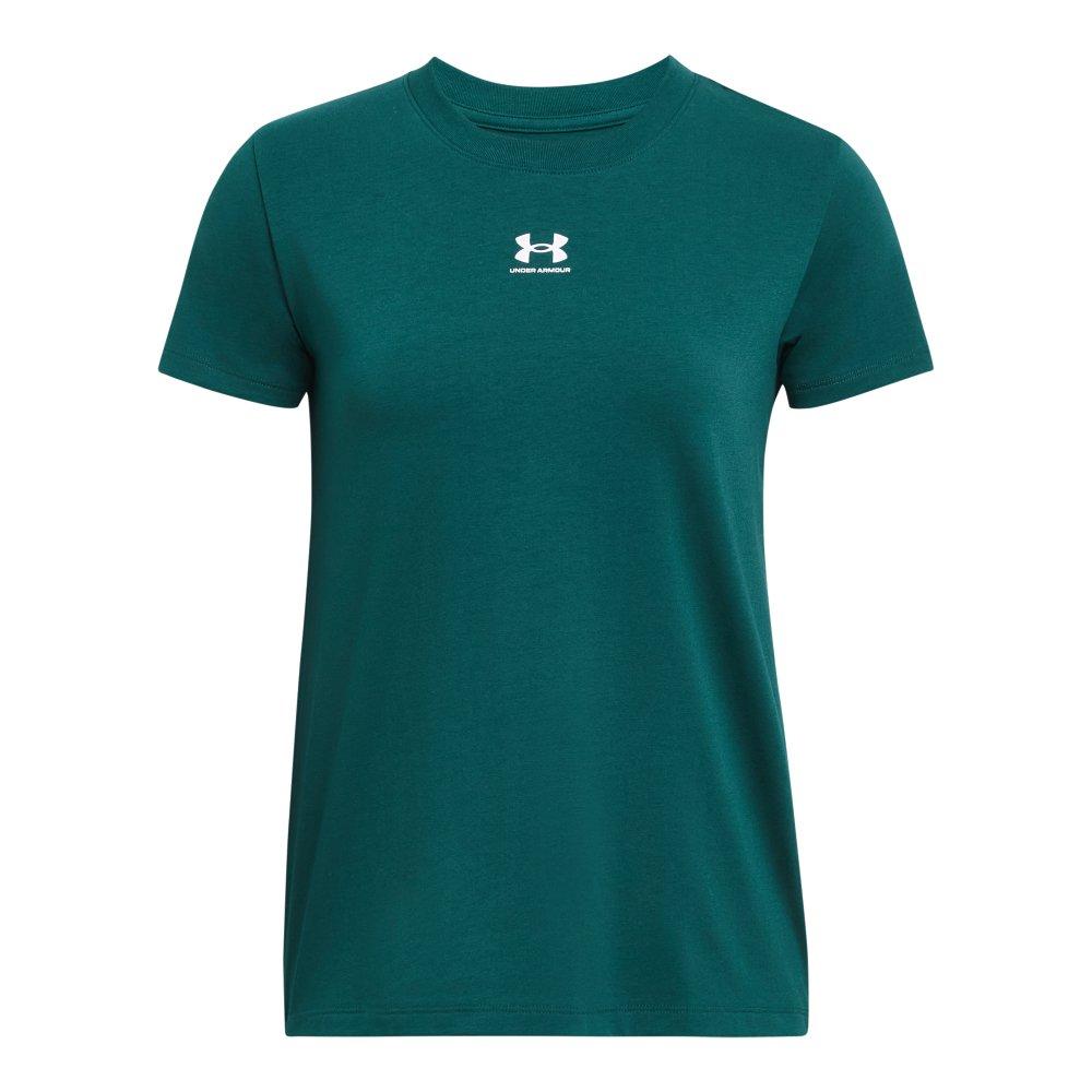 Under Armour Women's Off Campus Core Short Sleeve Shirt - TEAL Thumbnail View 3