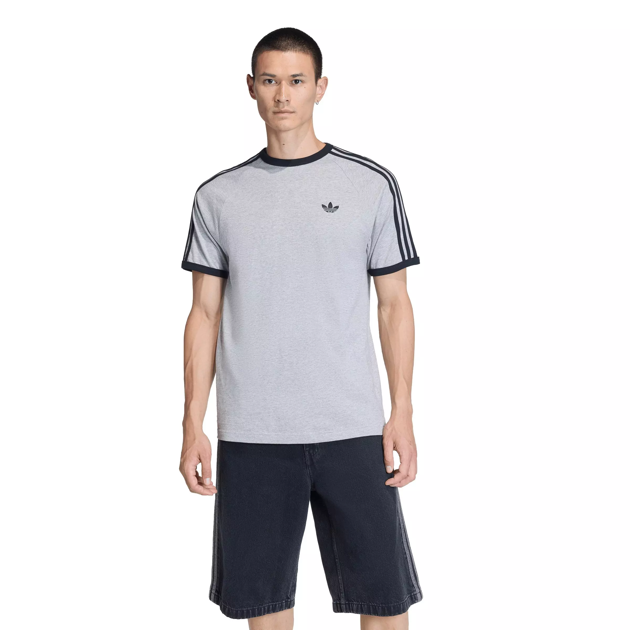 adidas Originals Men's 3-Stripes Tee -Grey - GREY