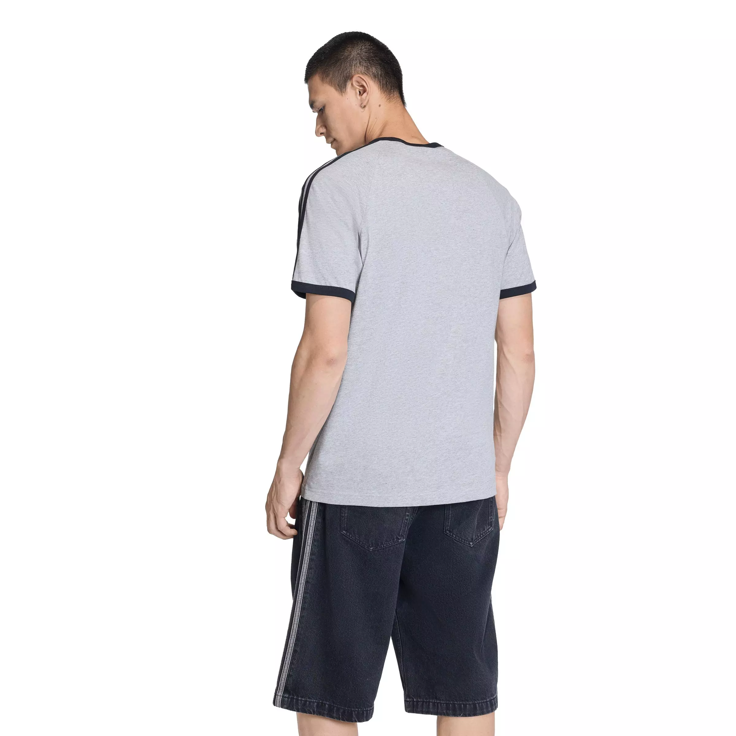 adidas Originals Men's 3-Stripes Tee - Grey - GREY