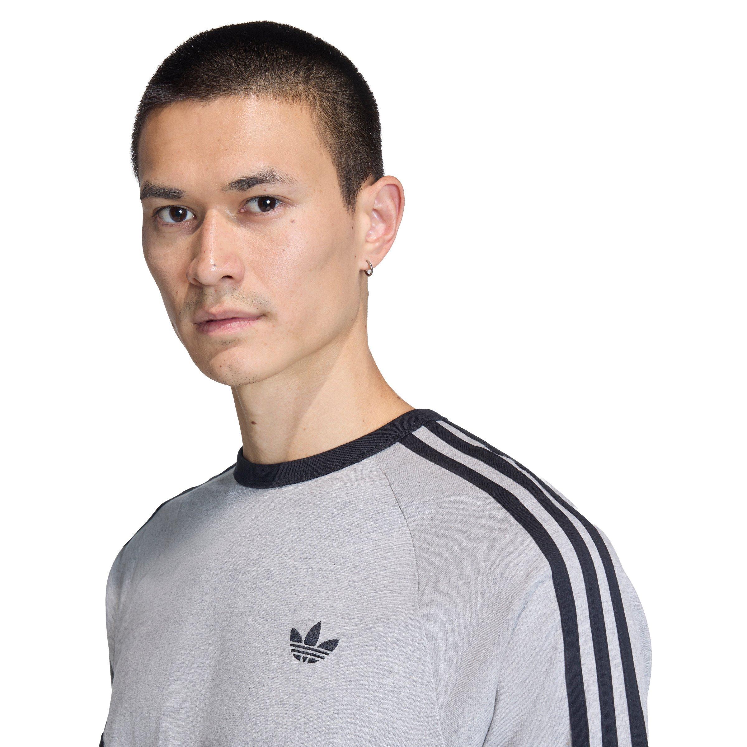 adidas Originals Men's 3-Stripes Tee - Grey - GREY Thumbnail View 3