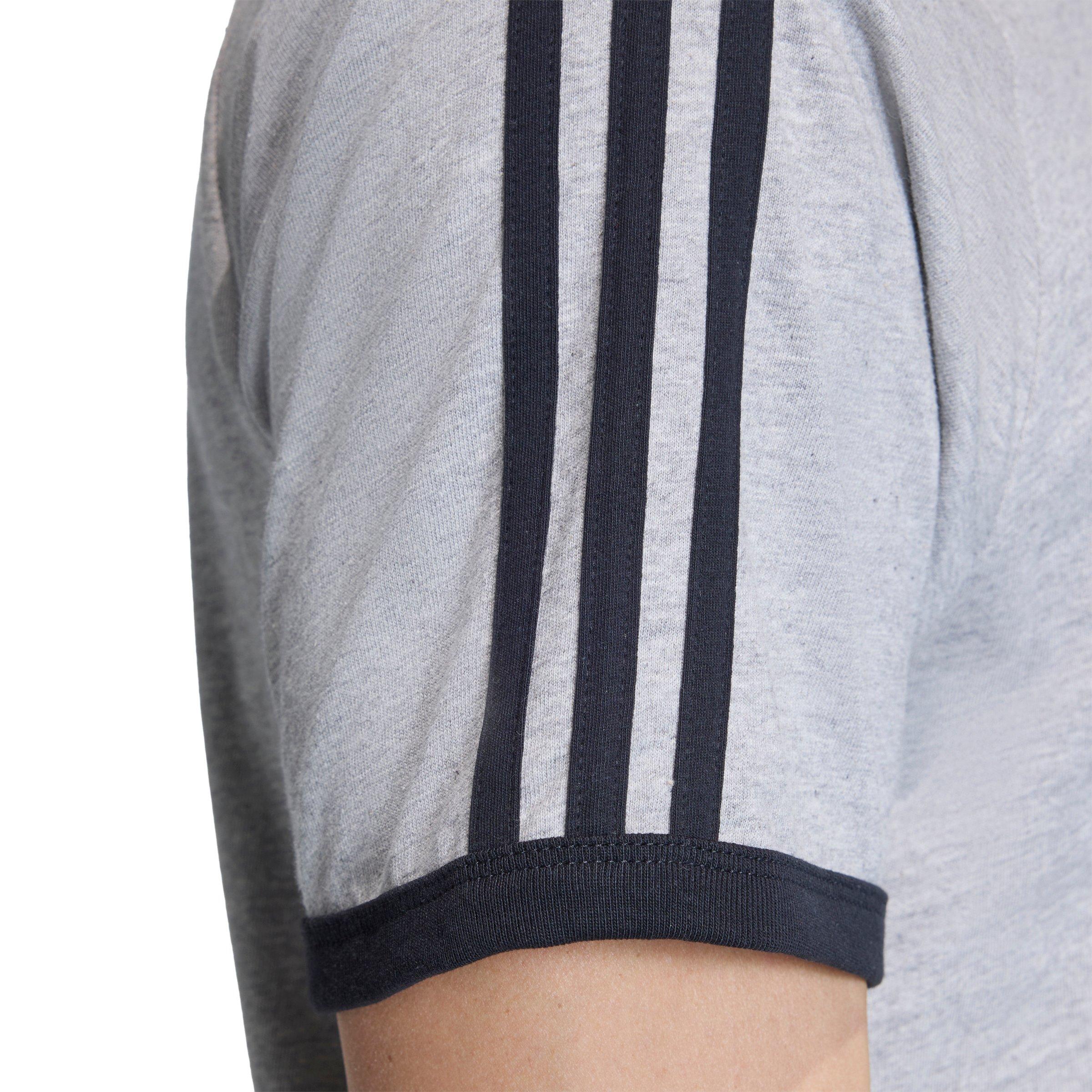 adidas Originals Men's 3-Stripes Tee - Grey - GREY Thumbnail View 4