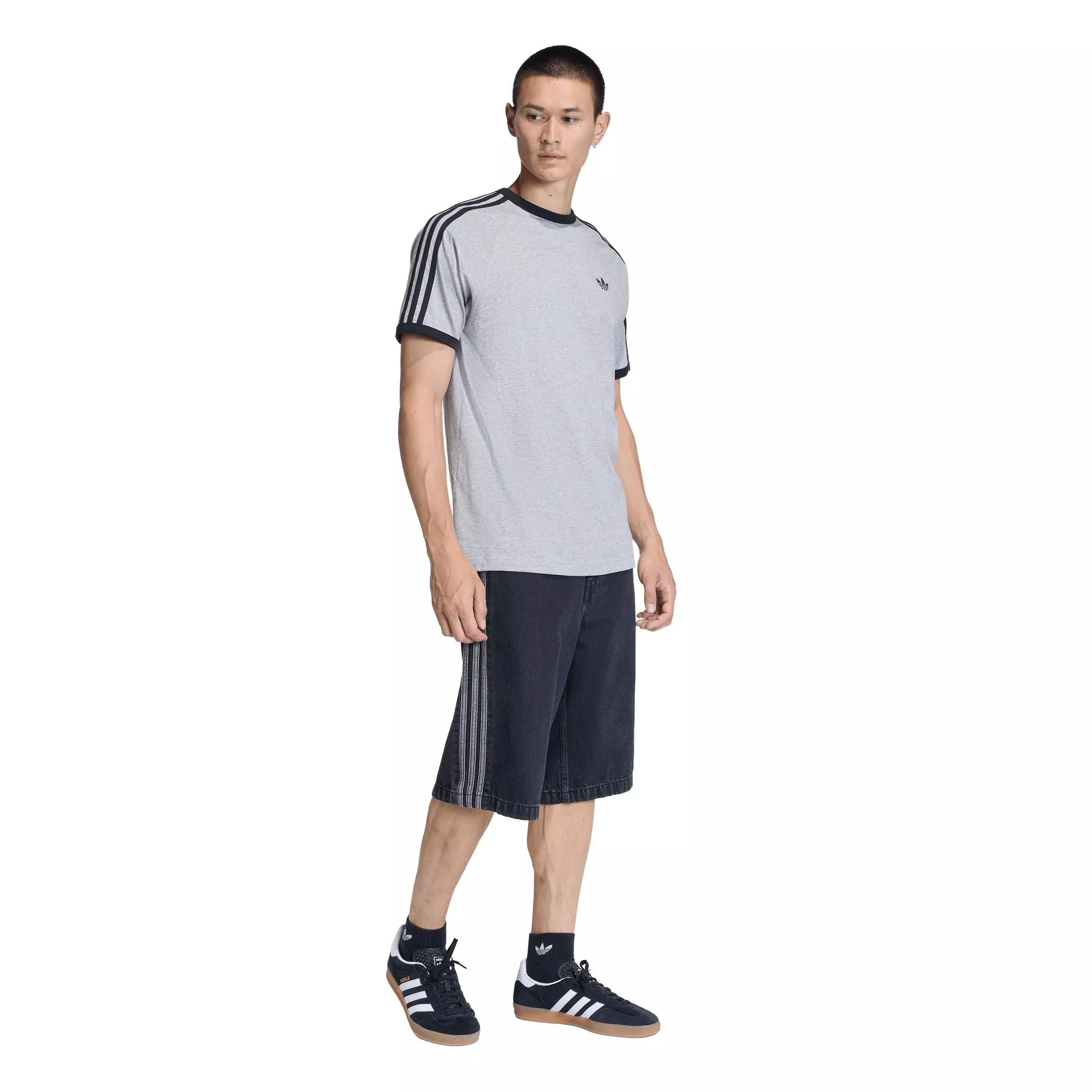 adidas Originals Men's 3-Stripes Tee -Grey - GREY
