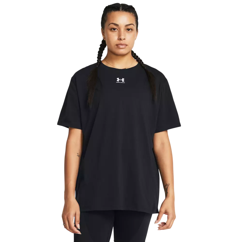 Under Armour Women's Campus Oversize Short Sleeve Shirt - BLACK