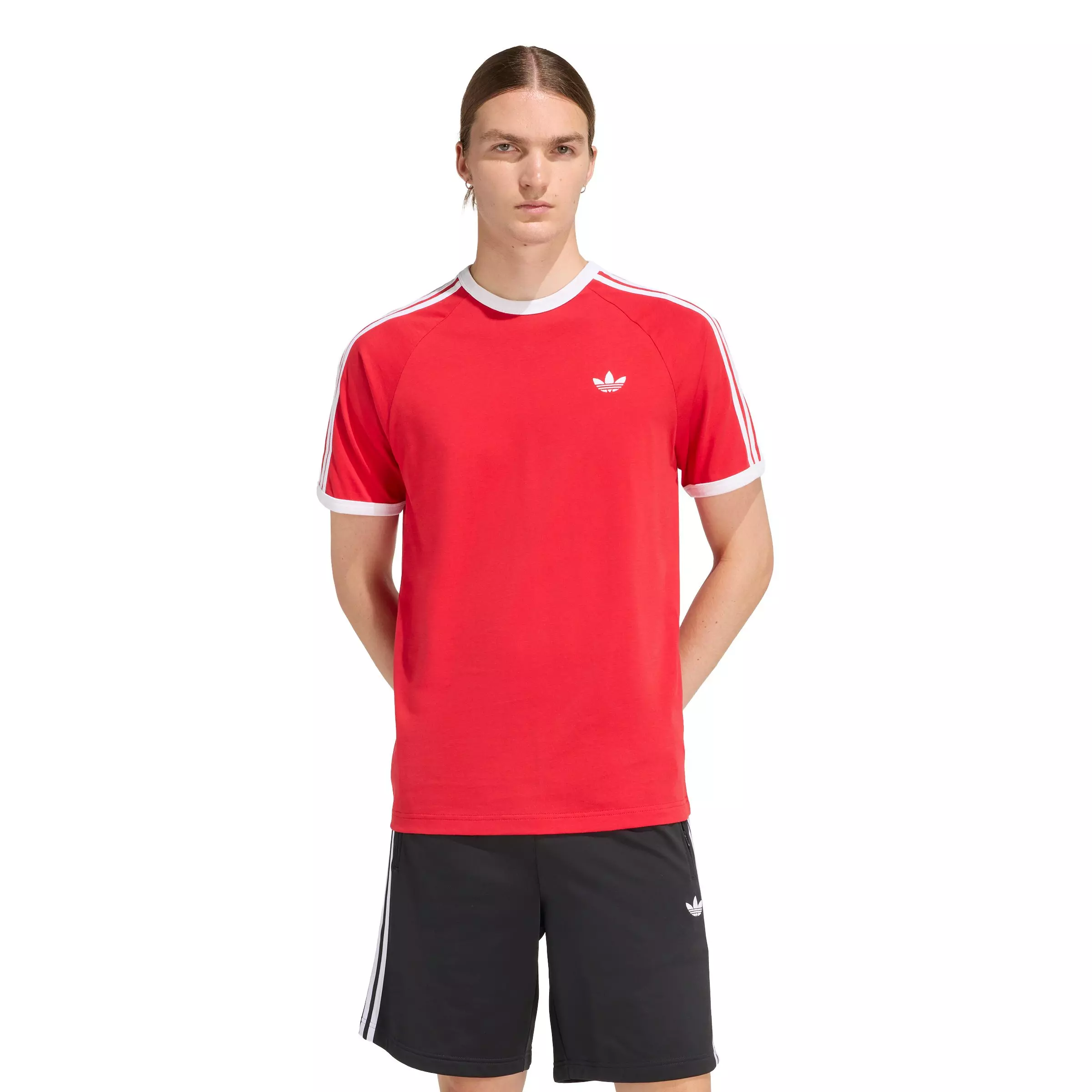 adidas Originals Men's 3-Stripes Tee - Red - RED
