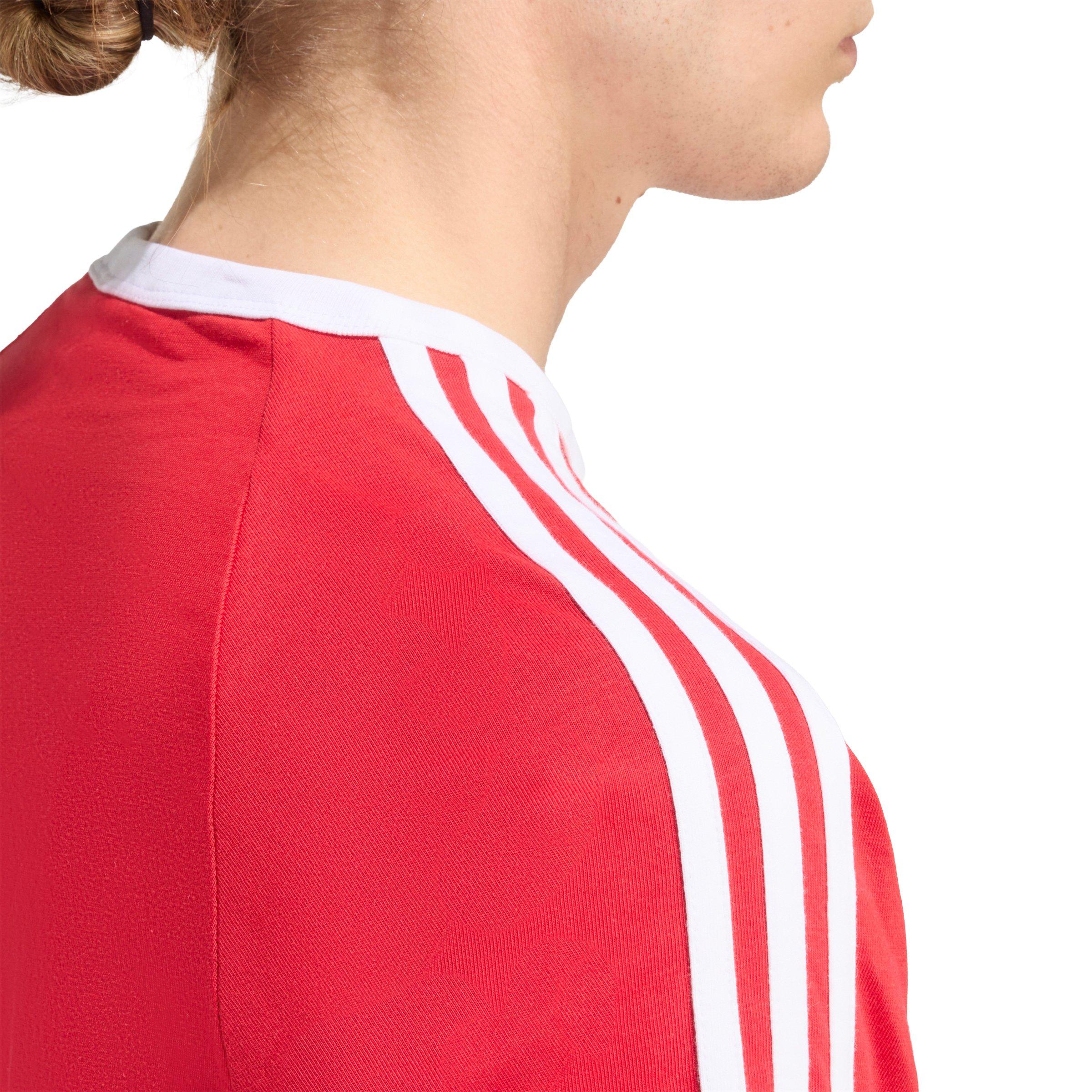 adidas Originals Men's 3-Stripes Tee - Red - RED Thumbnail View 4