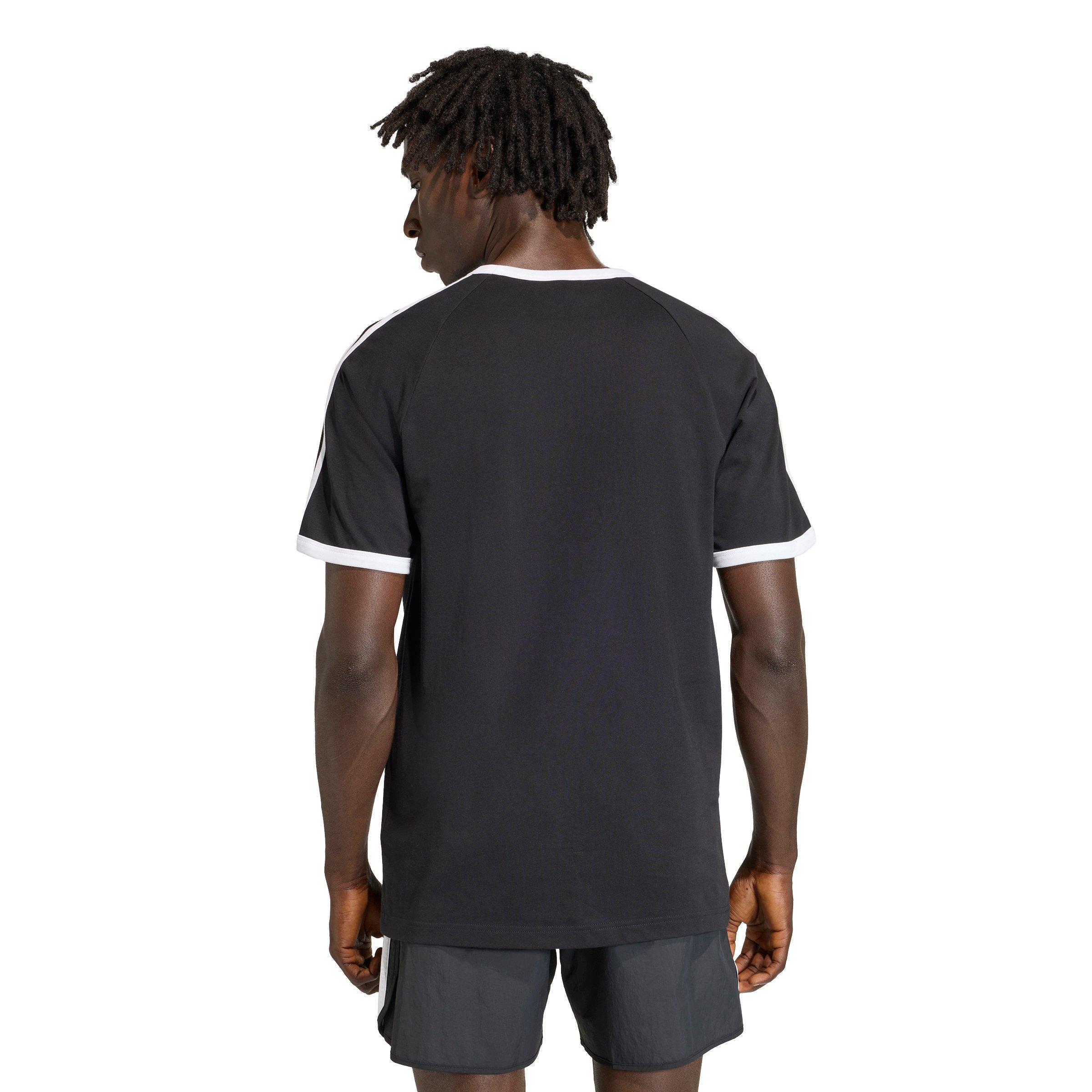 adidas Originals Men's 3-Stripes Tee - Black - BLACK Thumbnail View 2