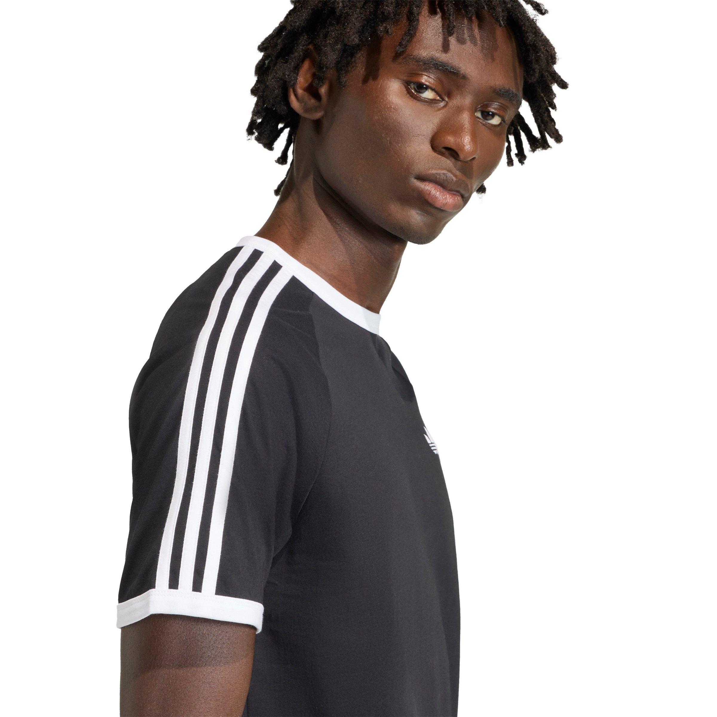 adidas Originals Men's 3-Stripes Tee - Black - BLACK Thumbnail View 4
