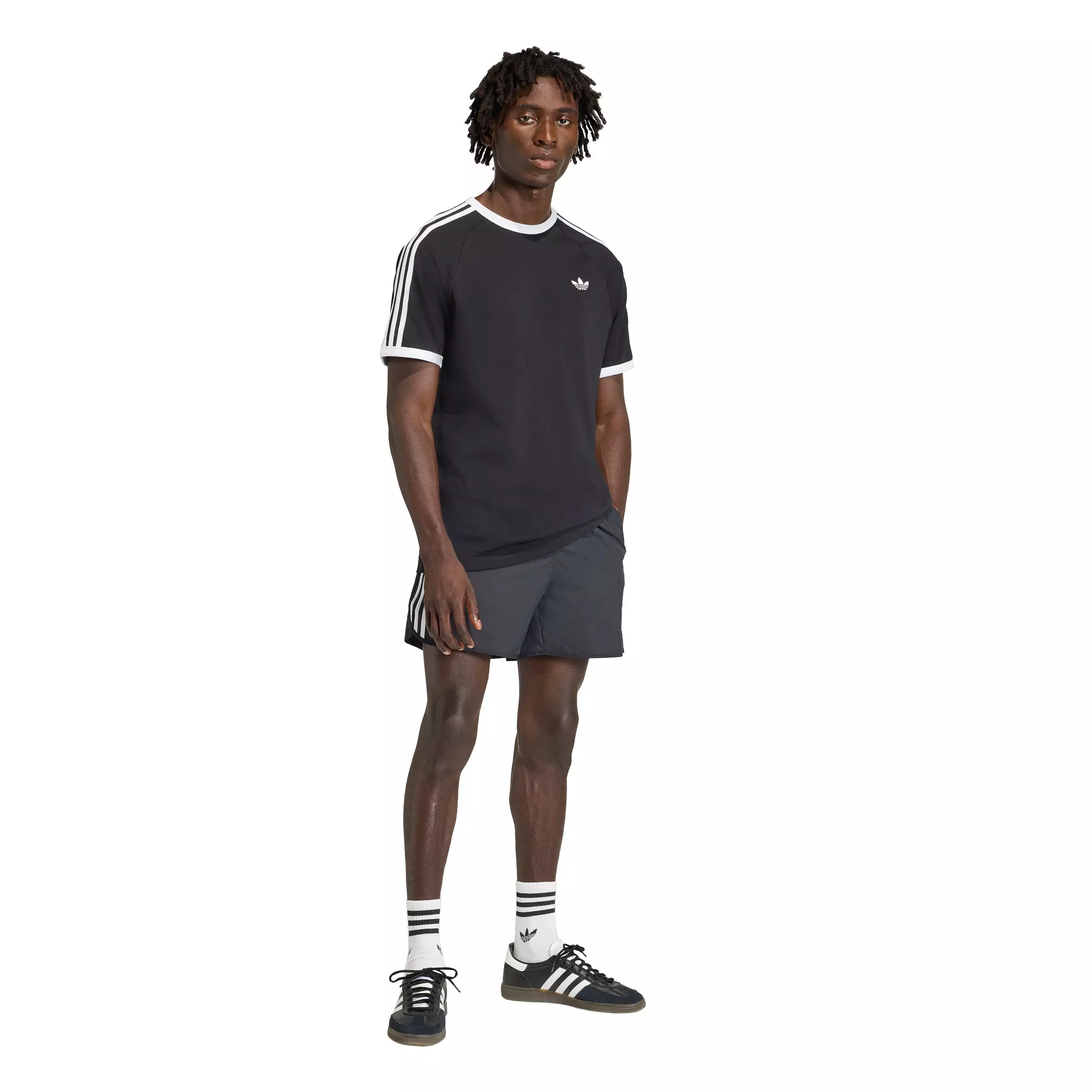adidas Originals Men's 3-Stripes Tee - Black - BLACK