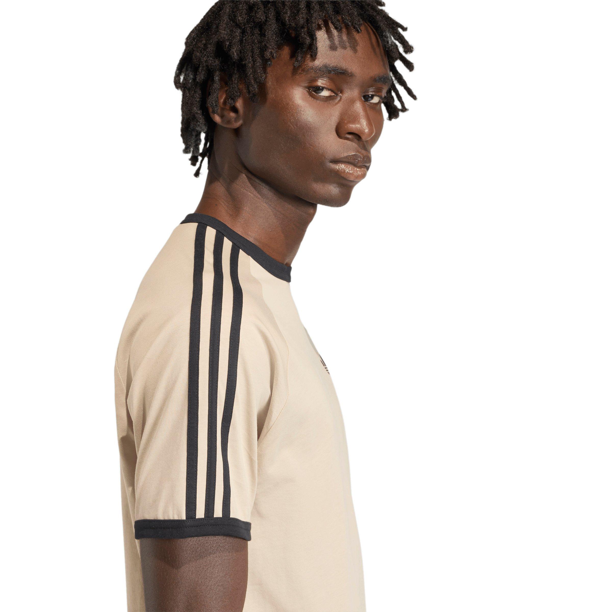 adidas Originals Men's 3-Stripes Tee - Khaki - KHAKI Thumbnail View 3