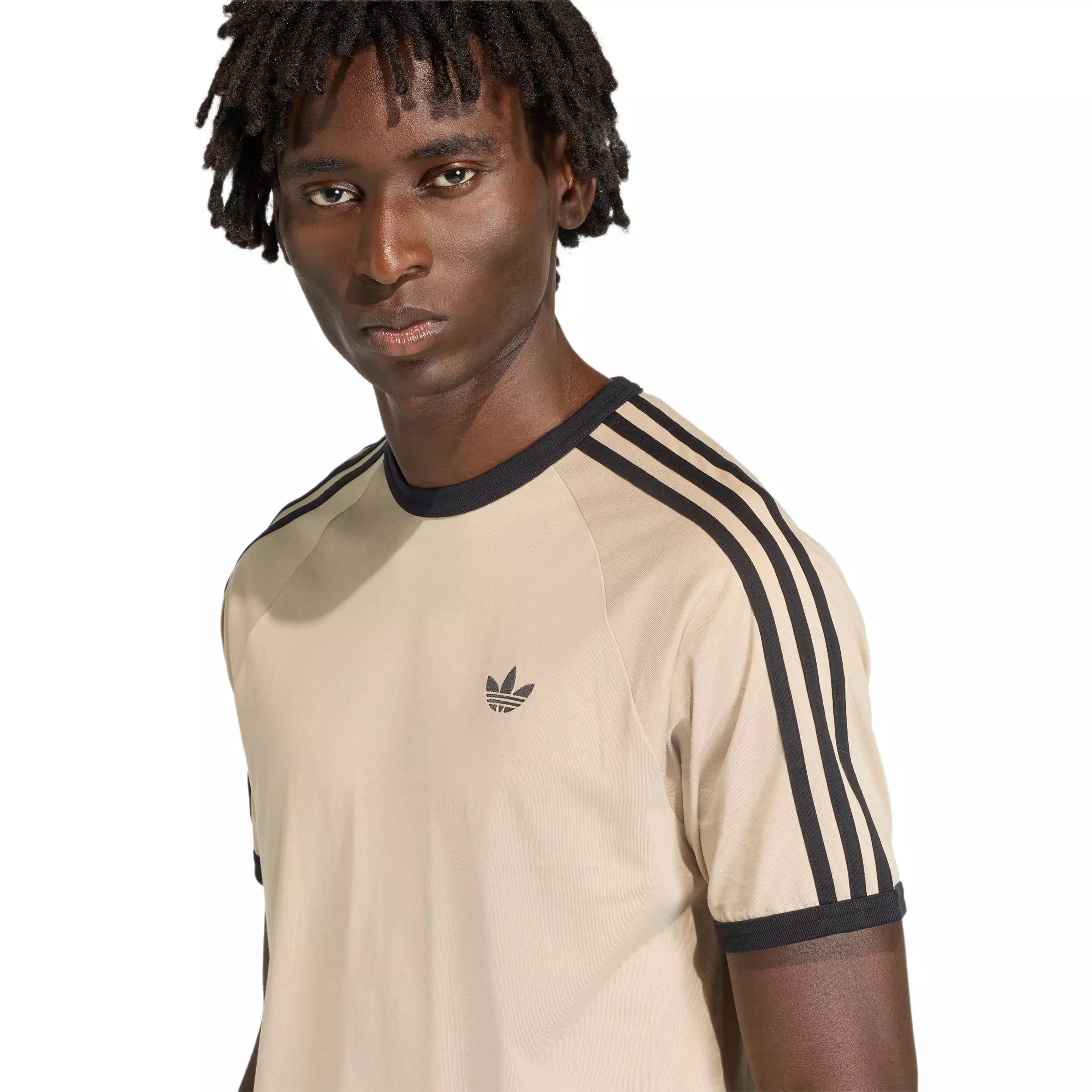 adidas Originals Men's 3-Stripes Tee - Khaki - KHAKI