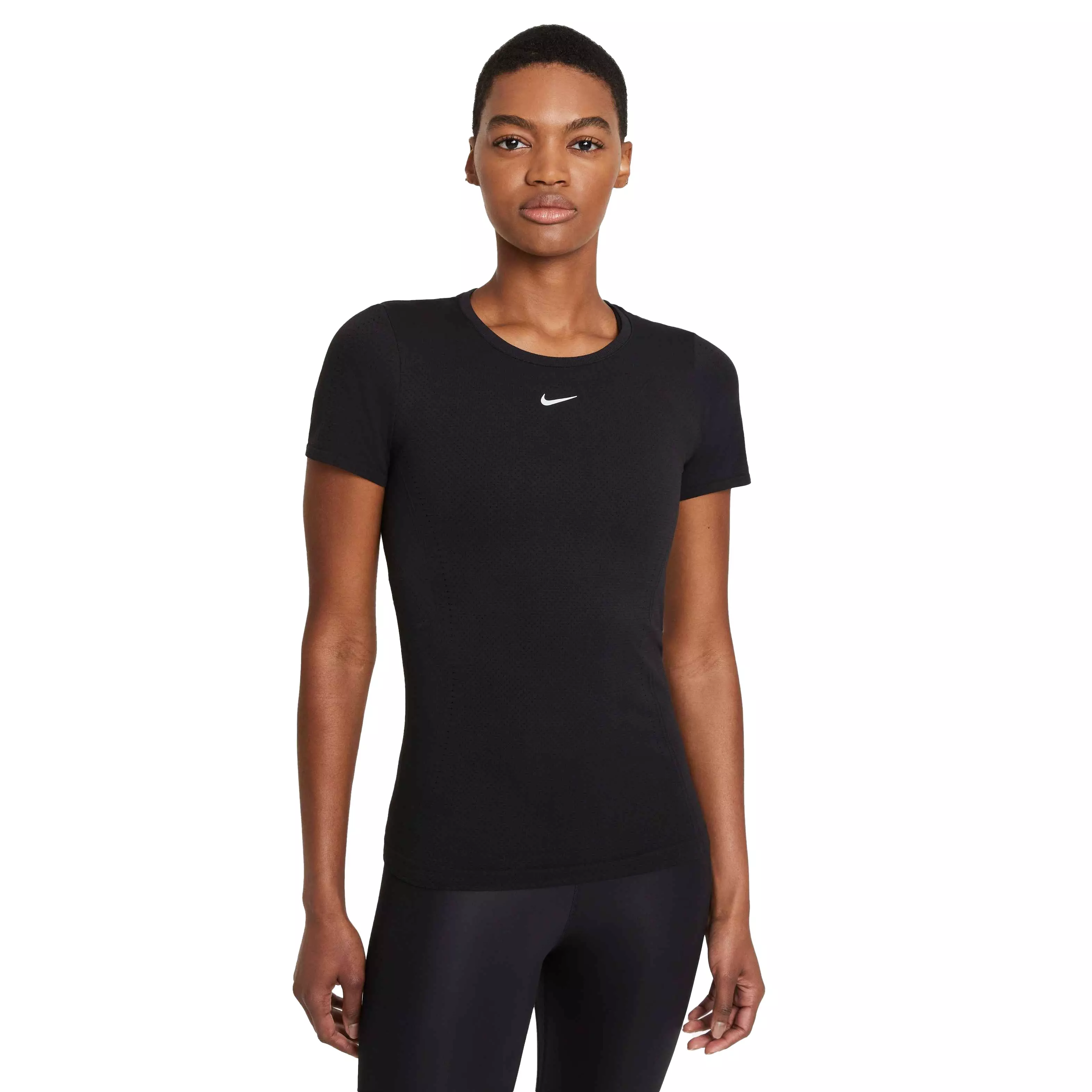 Nike Women's Dri-FIT ADV Aura Slim-Fit Short-Sleeve Top - BLACK