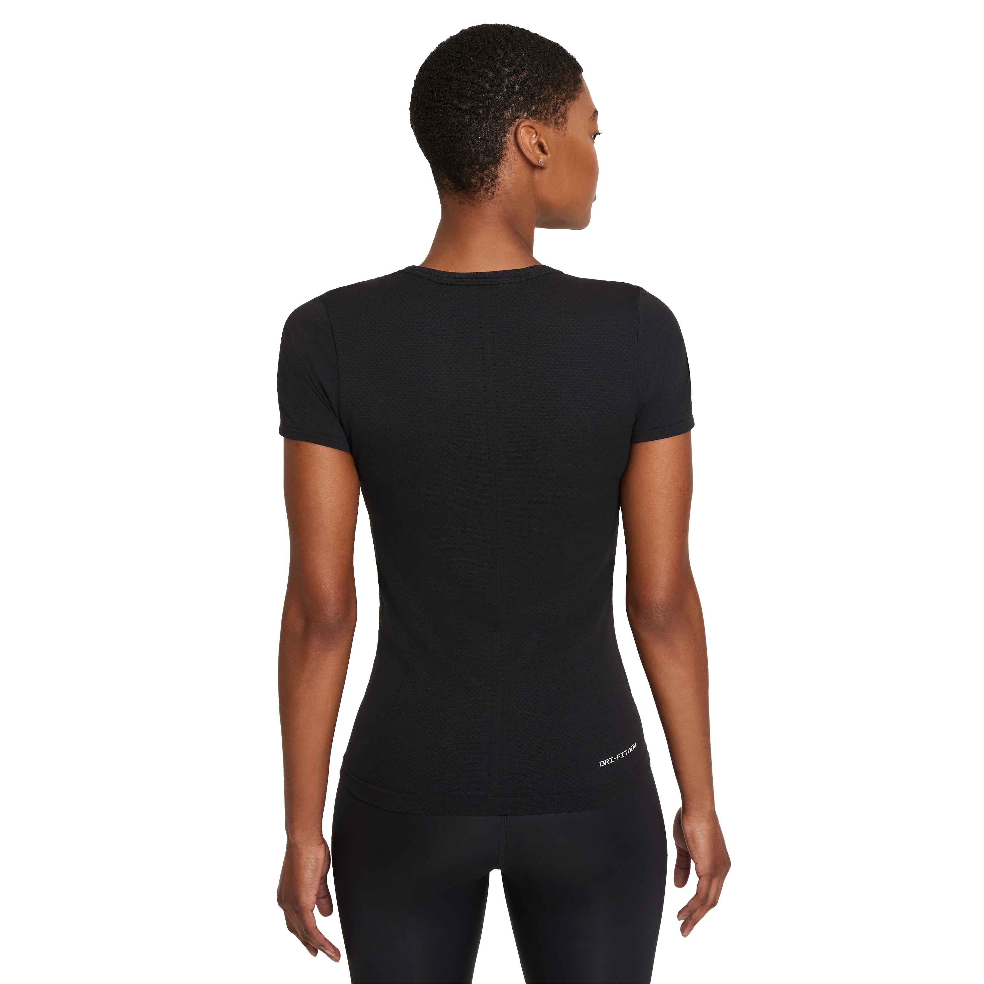 Nike Women's Dri-FIT ADV Aura Slim-Fit Short-Sleeve Top - BLACK Thumbnail View 2