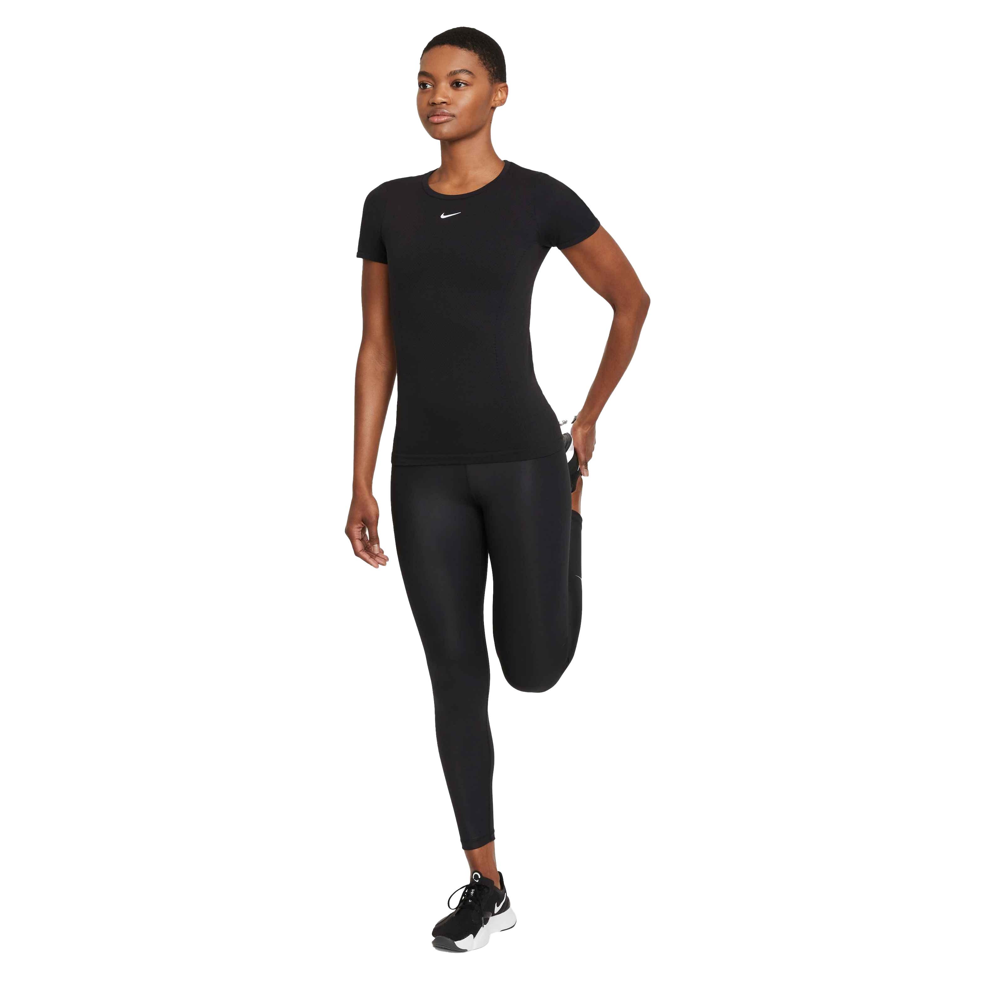 Nike Women's Dri-FIT ADV Aura Slim-Fit Short-Sleeve Top - BLACK Thumbnail View 6
