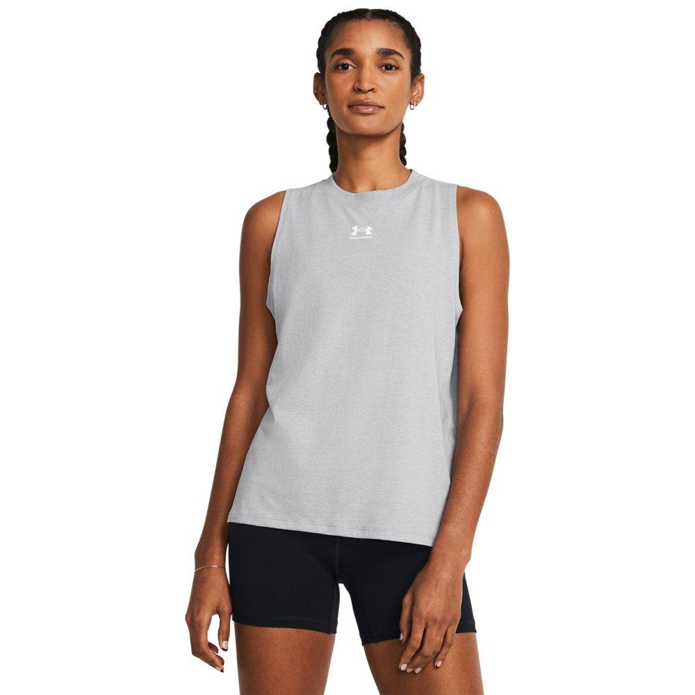 Under Armour Women's Rival Muscle Tank - GREY Thumbnail View 1