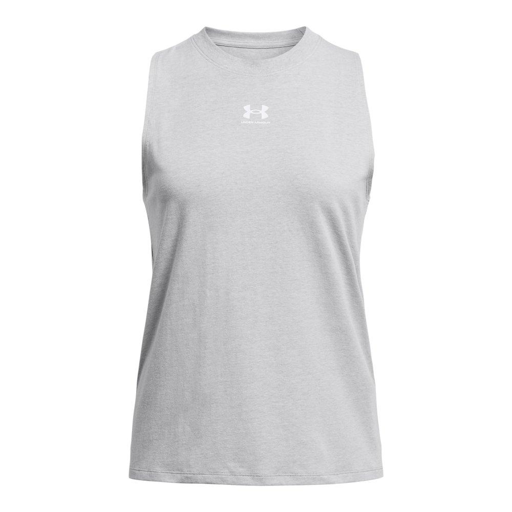 Under Armour Women's Rival Muscle Tank - GREY Thumbnail View 3