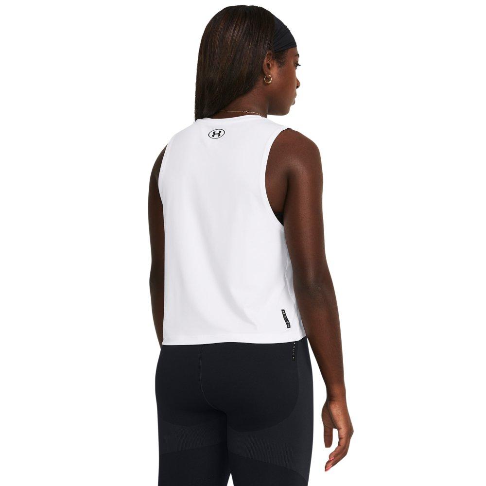 Under Armour Women's Vanish Energy Crop Tank - WHITE Thumbnail View 2