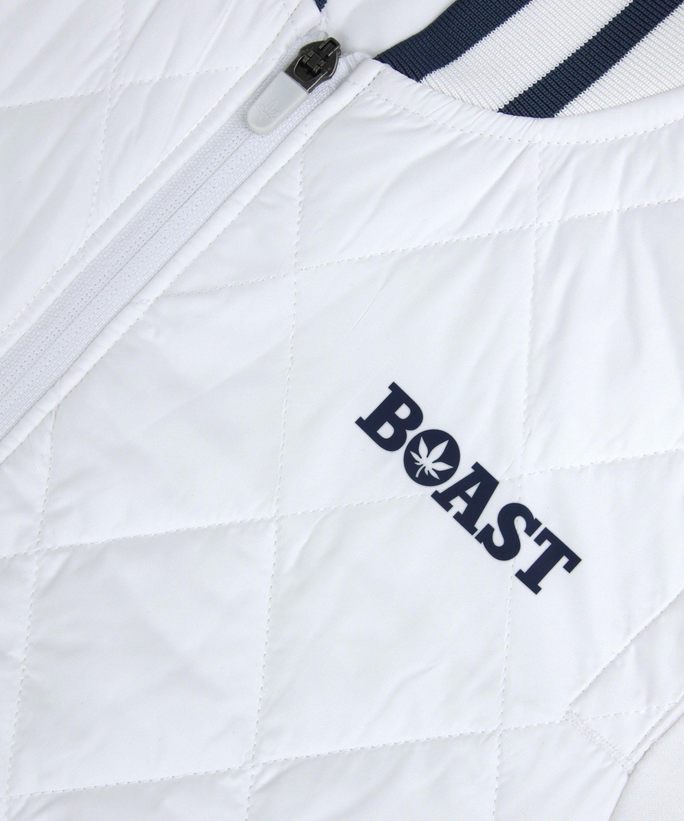 Boast Women's Quilted Varsity Bomber - White - WHITE