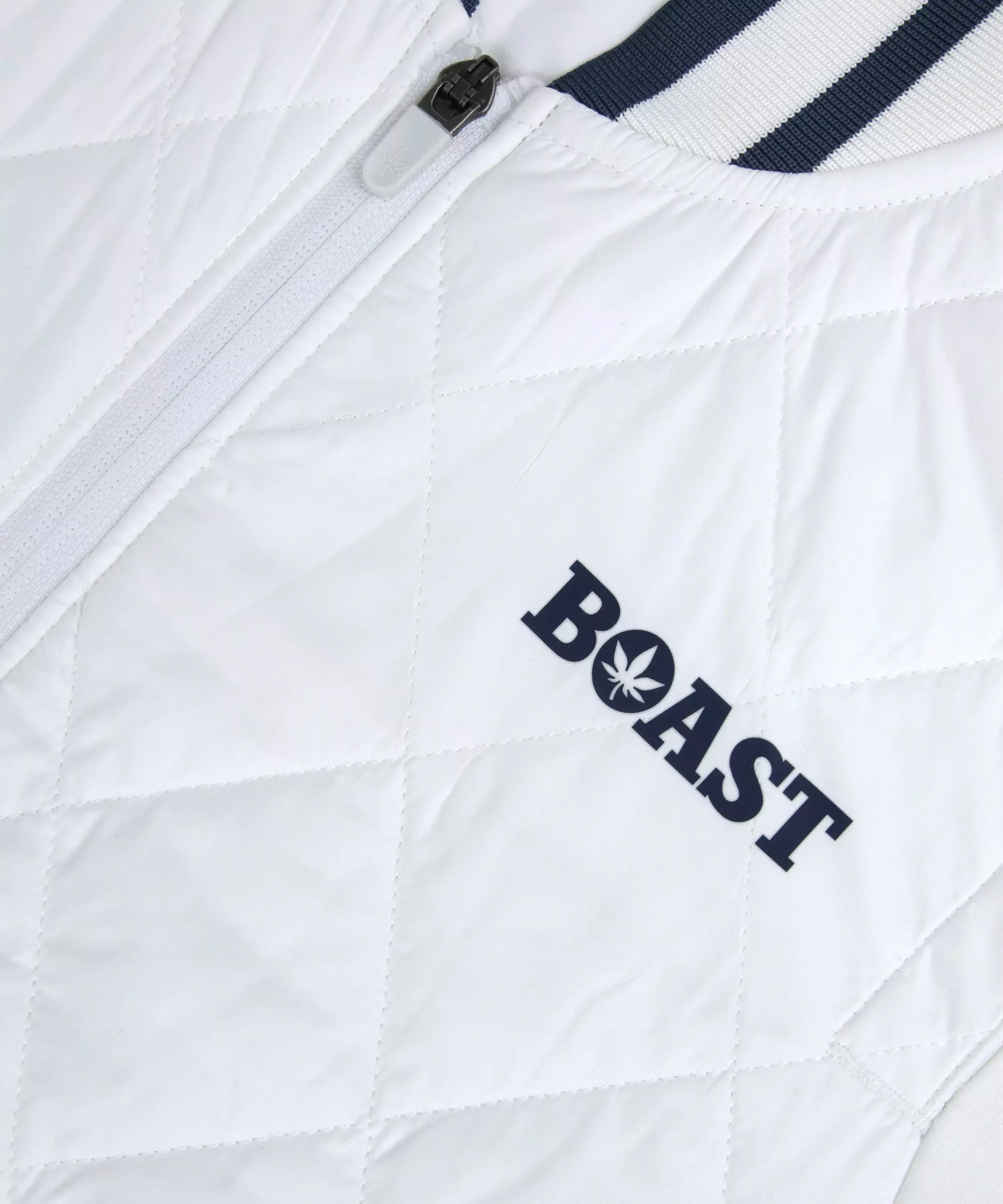 Boast Women's Quilted Varsity Bomber - White - WHITE
