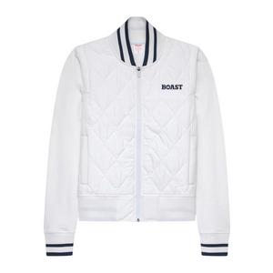 Boast Women's Quilted Varsity Bomber - White - WHITE