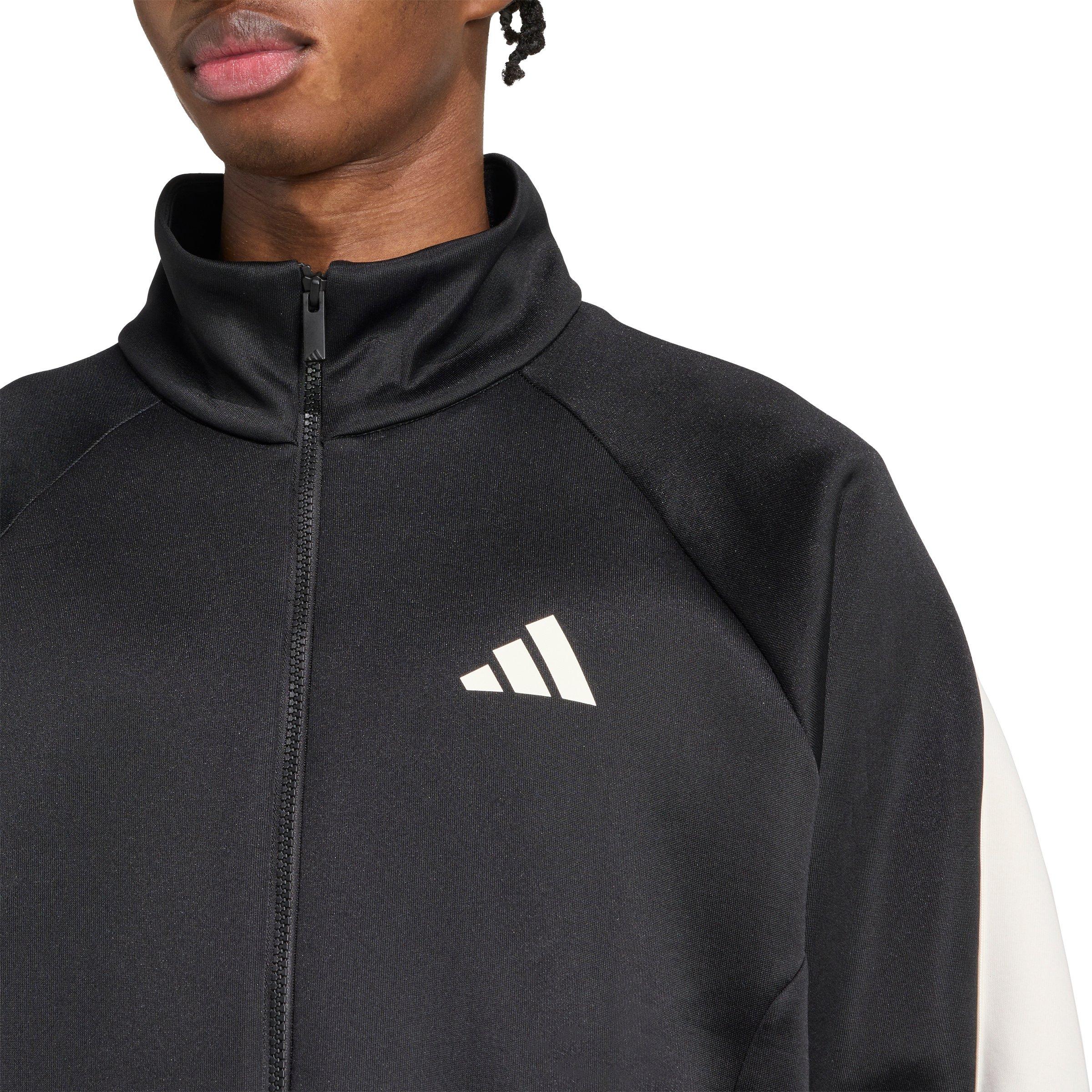 adidas Men's Stadium Tracktop -Black/White - BLACK/WHITE Thumbnail View 4