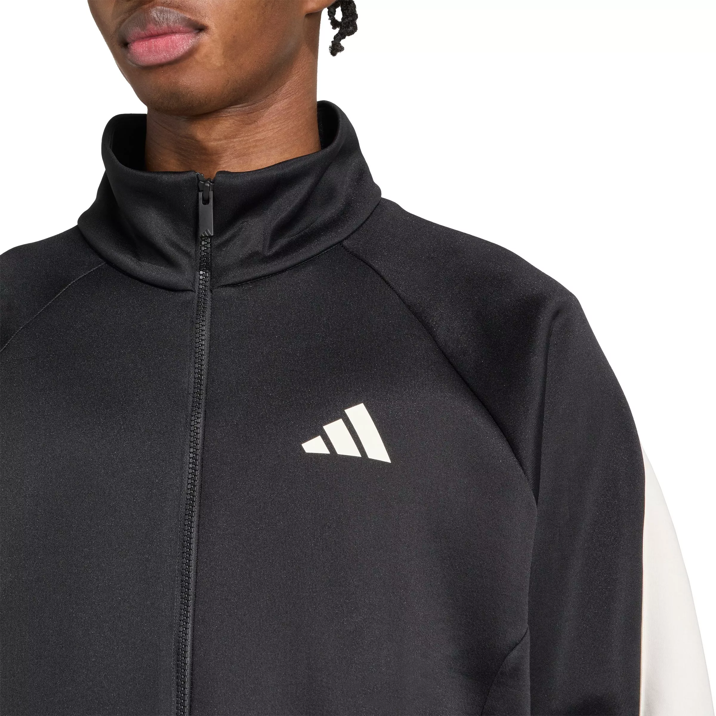 adidas Men's Stadium Tracktop -Black/White - BLACK/WHITE