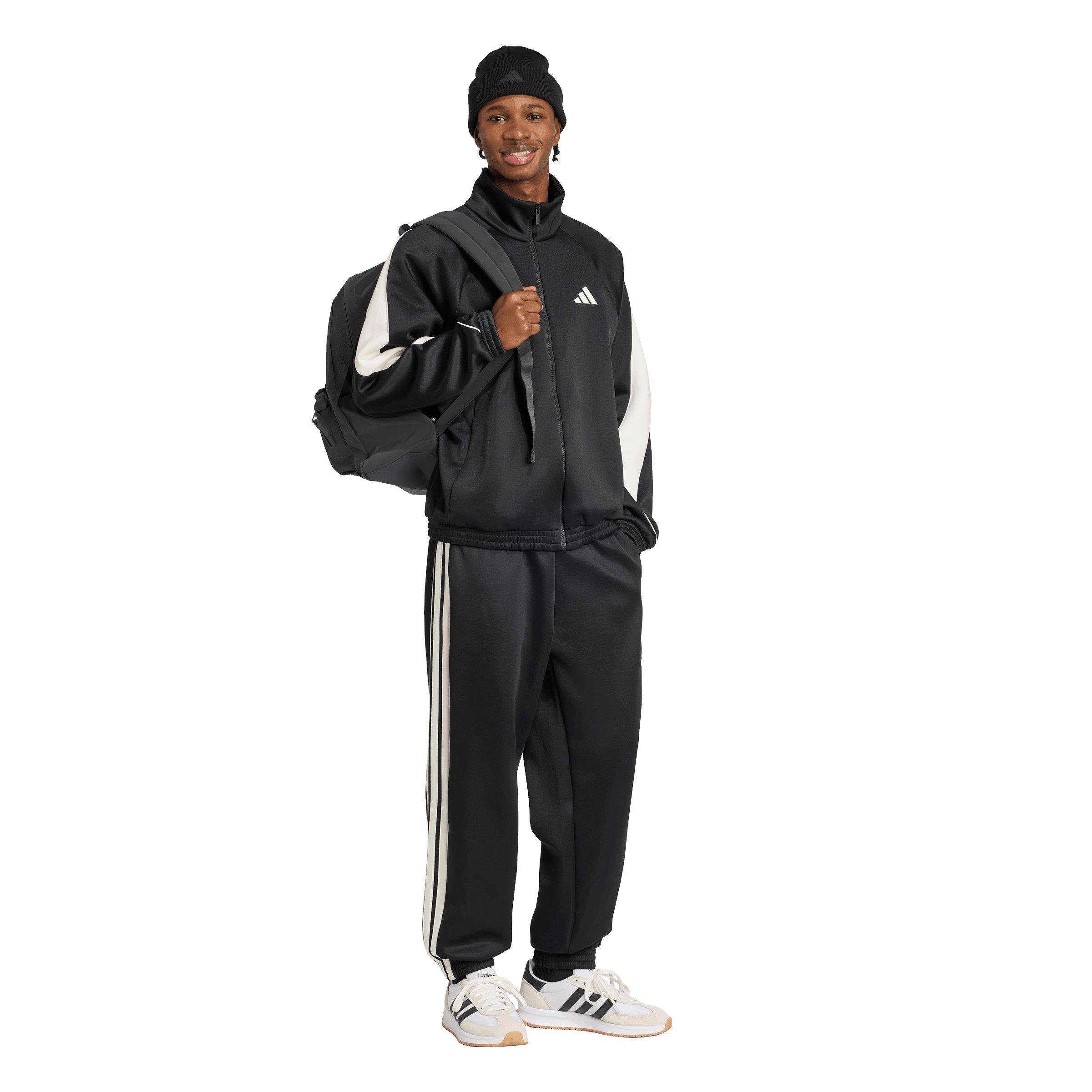 adidas Men's Stadium Tracktop -Black/White - BLACK/WHITE Thumbnail View 5