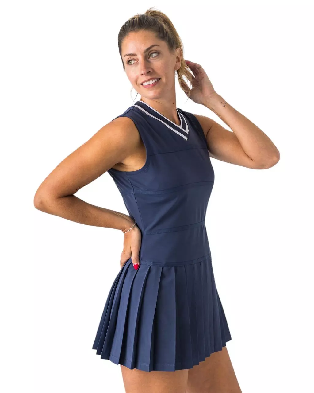 Boast Women's V-Neck Dress - Navy - NAVY