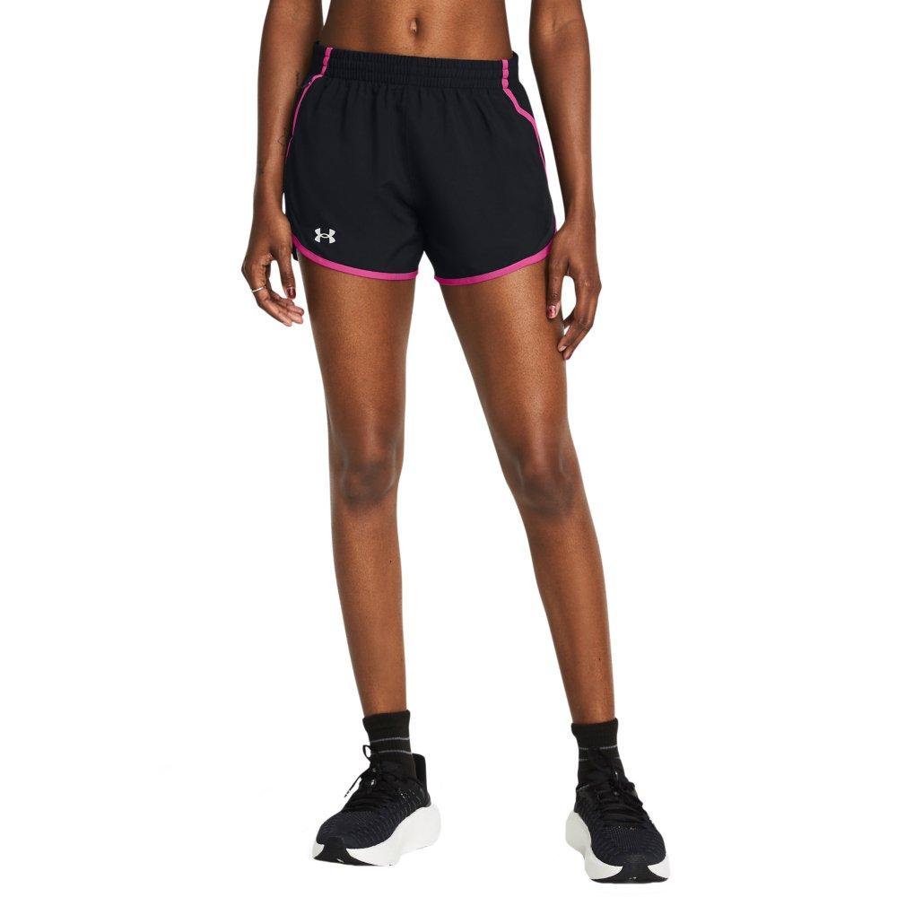 Under Armour Women's Fly-By 3" Shorts - BLACK/PINK Thumbnail View 1