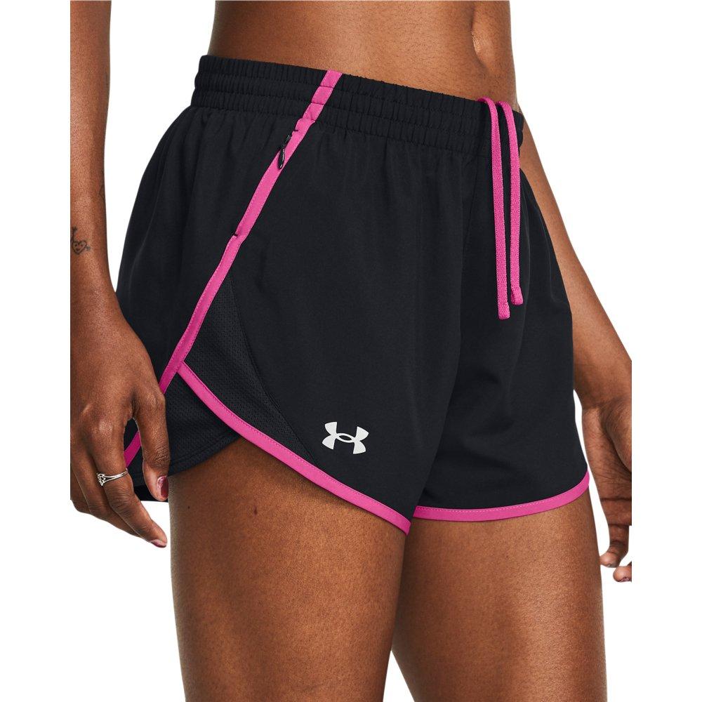 Under Armour Women's Fly-By 3" Shorts - BLACK/PINK Thumbnail View 3