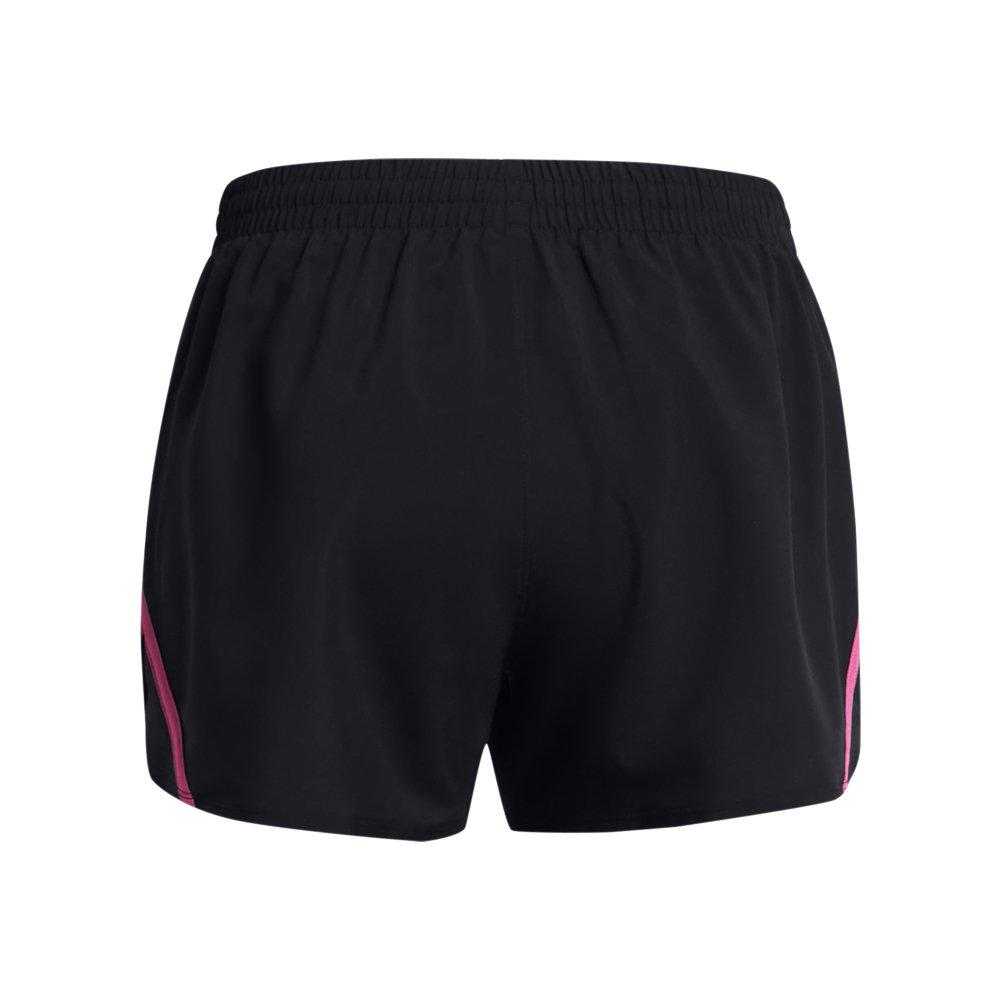 Under Armour Women's Fly-By 3" Shorts - BLACK/PINK Thumbnail View 6