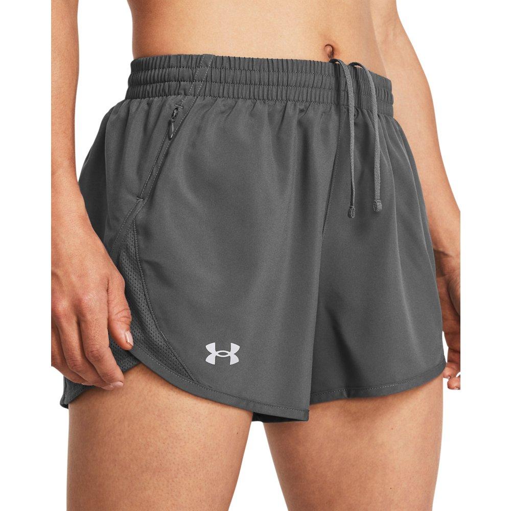 Under Armour Women's Fly-By 3" Shorts - Black - GREY Thumbnail View 3