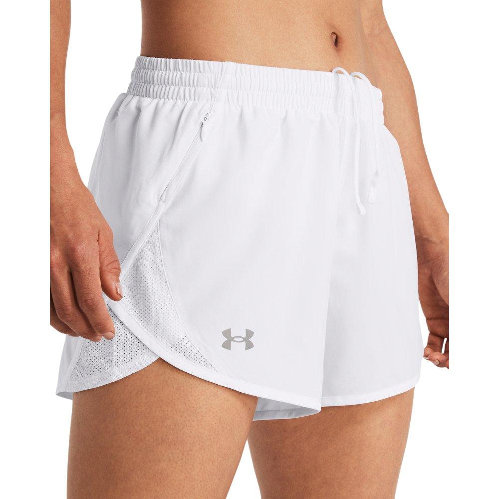Under Armour Women's Fly-By 3" Shorts - Black - WHITE Thumbnail View 3