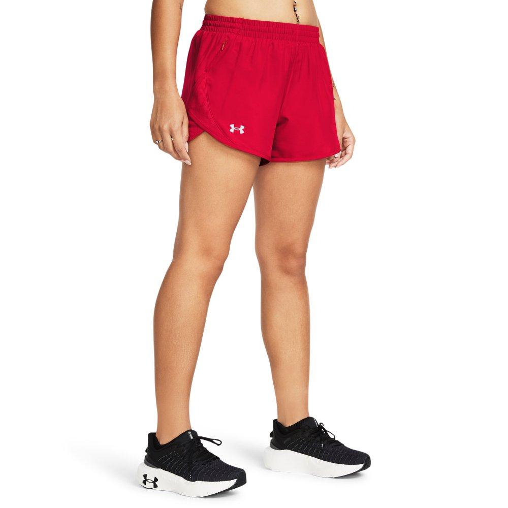 Under Armour Women's Fly-By 3" Shorts - RED Thumbnail View 1