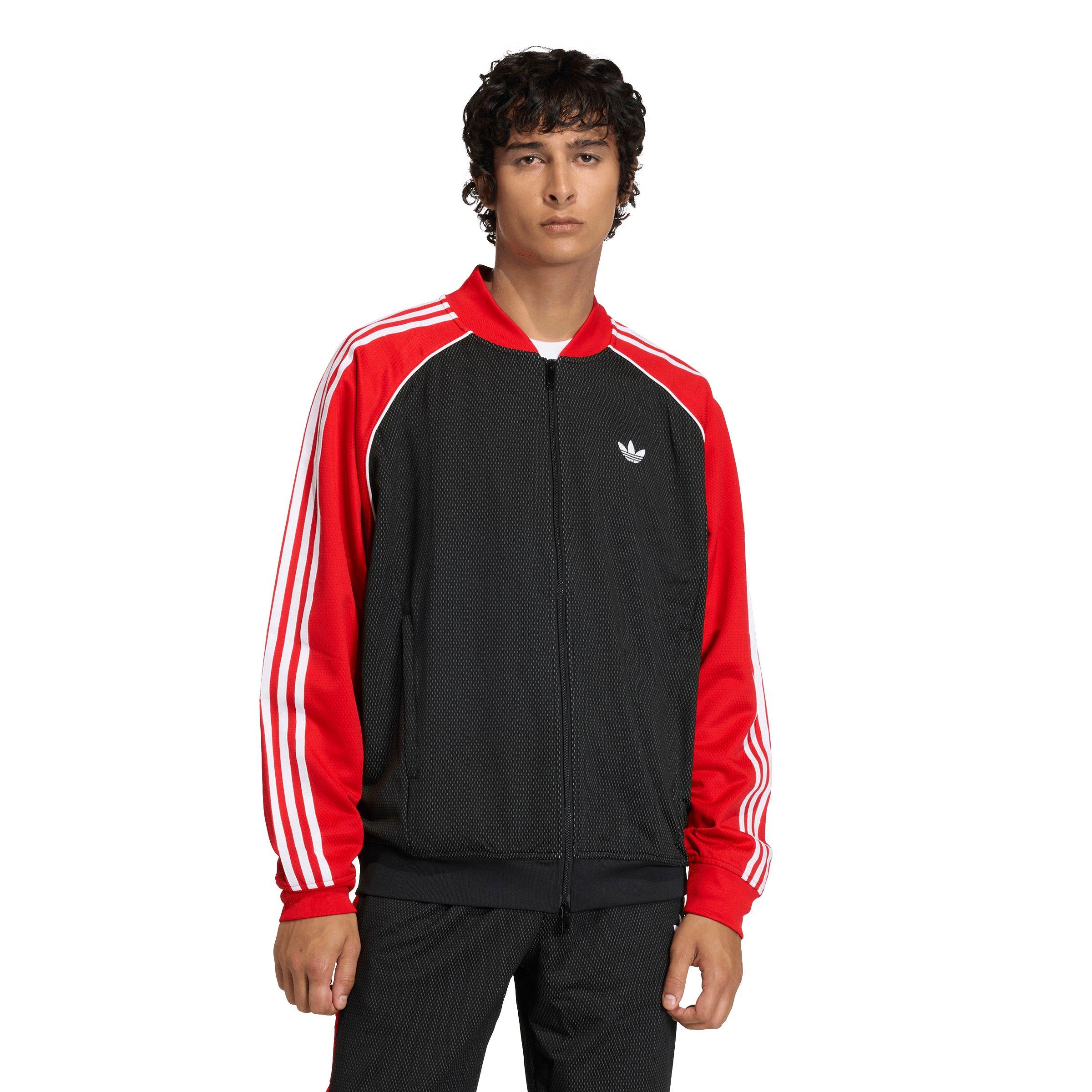 adidas Originals Men's SST Loose Mesh Track Top - Black - BLACK Thumbnail View 1