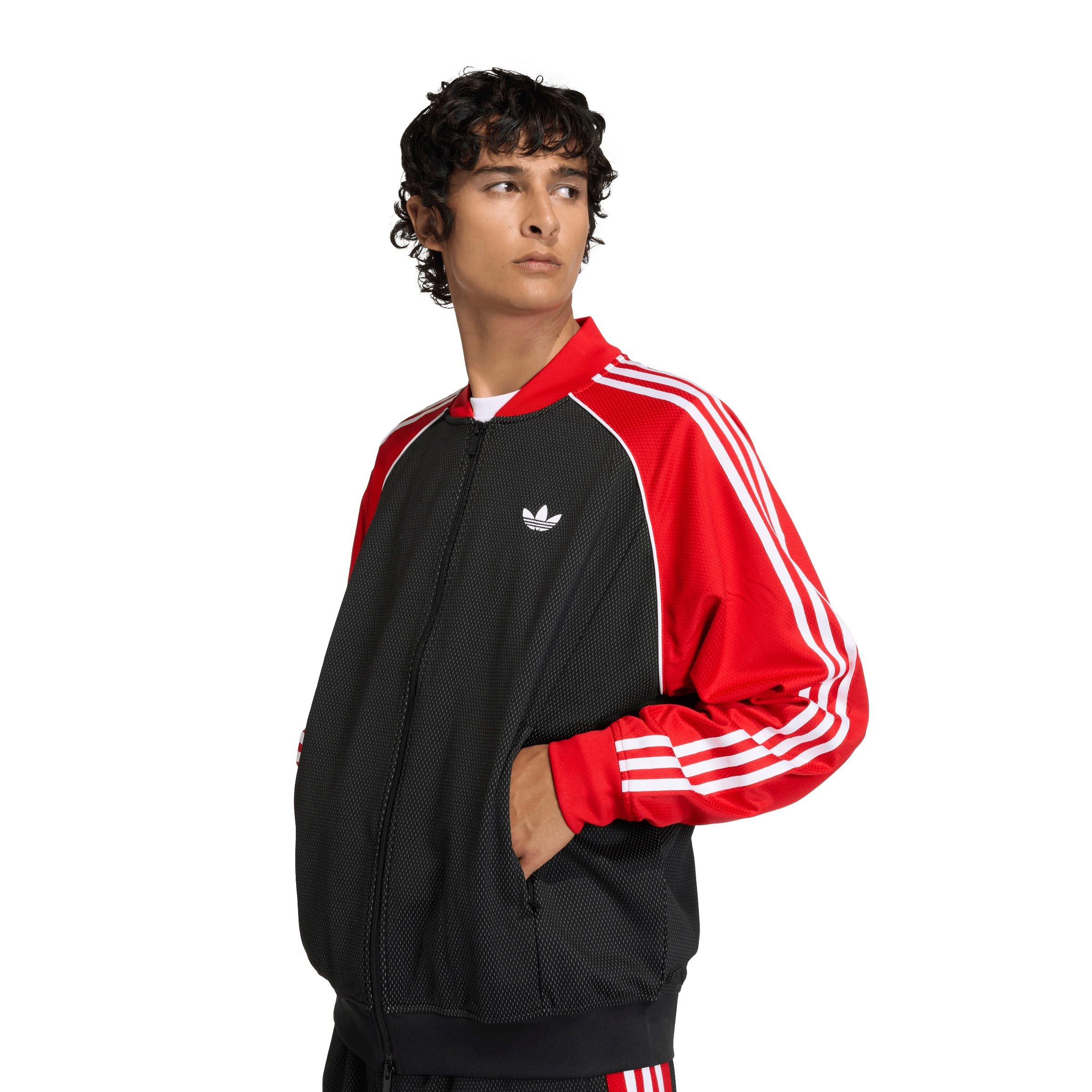 adidas Originals Men's SST Loose Mesh Track Top - Black - BLACK Thumbnail View 3