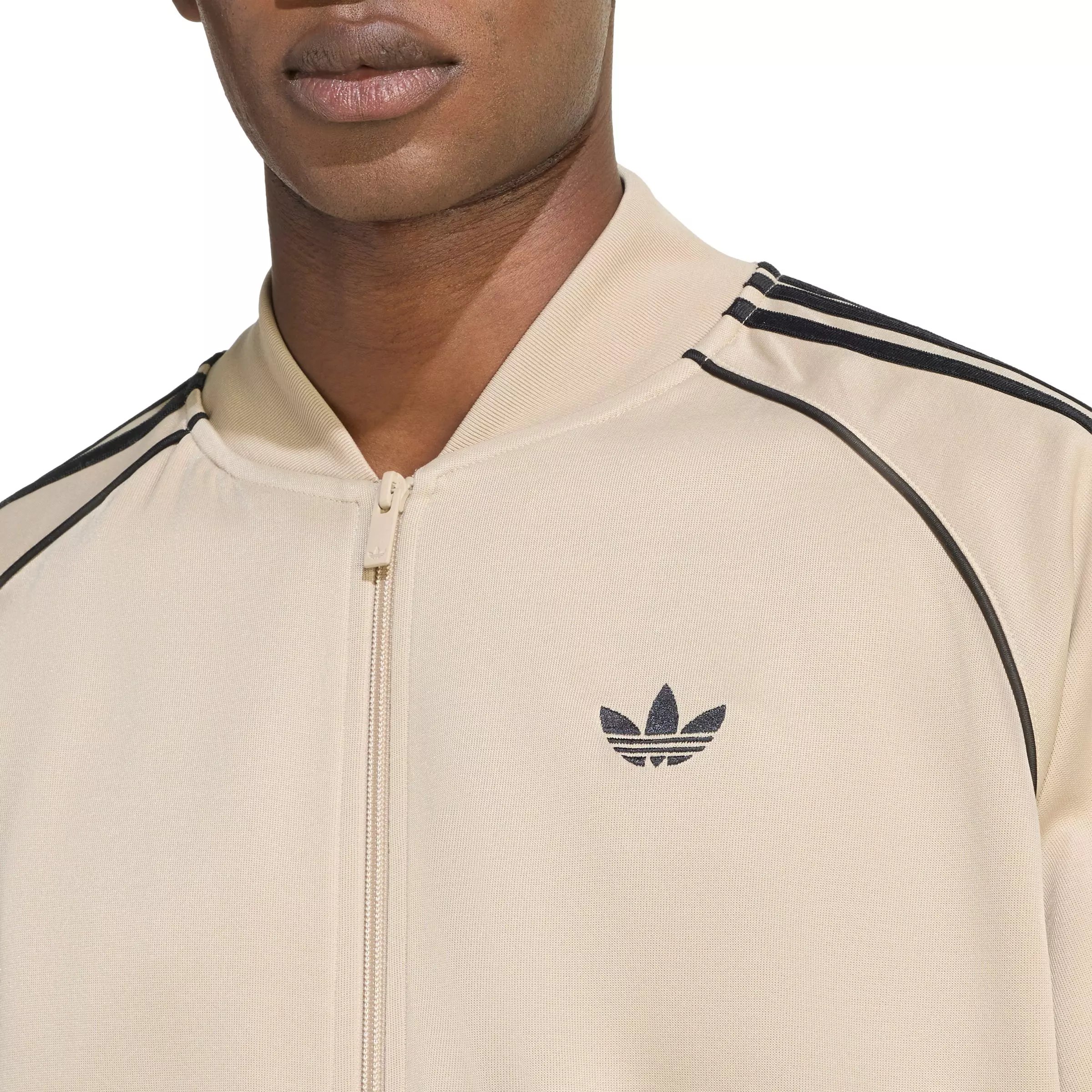 adidas Originals Men's SST Adicolor Classics Loose Track Top - Khaki/Black - KHAKI/BLACK