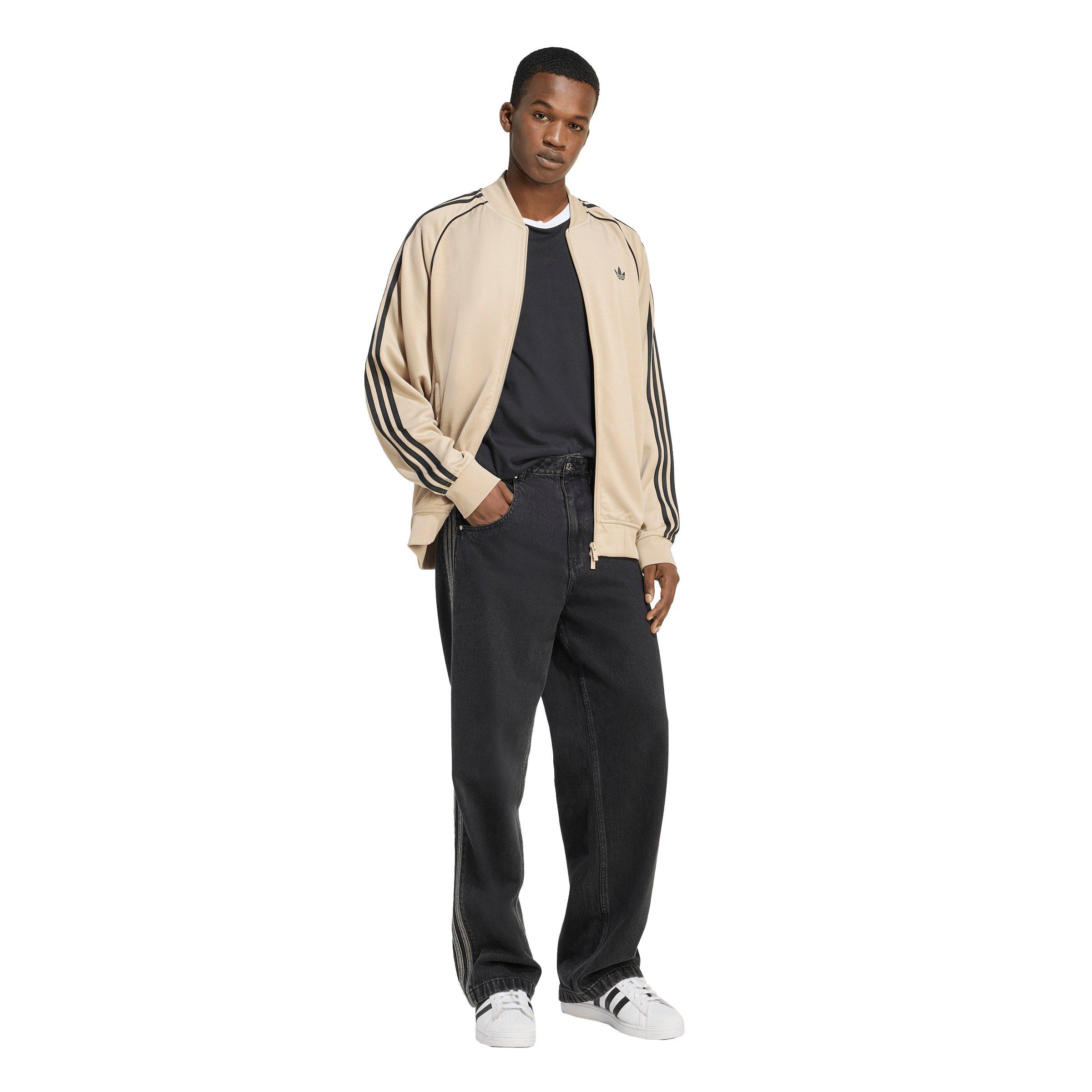 adidas Originals Men's SST Adicolor Classics Loose Track Top -Khaki/Black - KHAKI/BLACK Thumbnail View 5