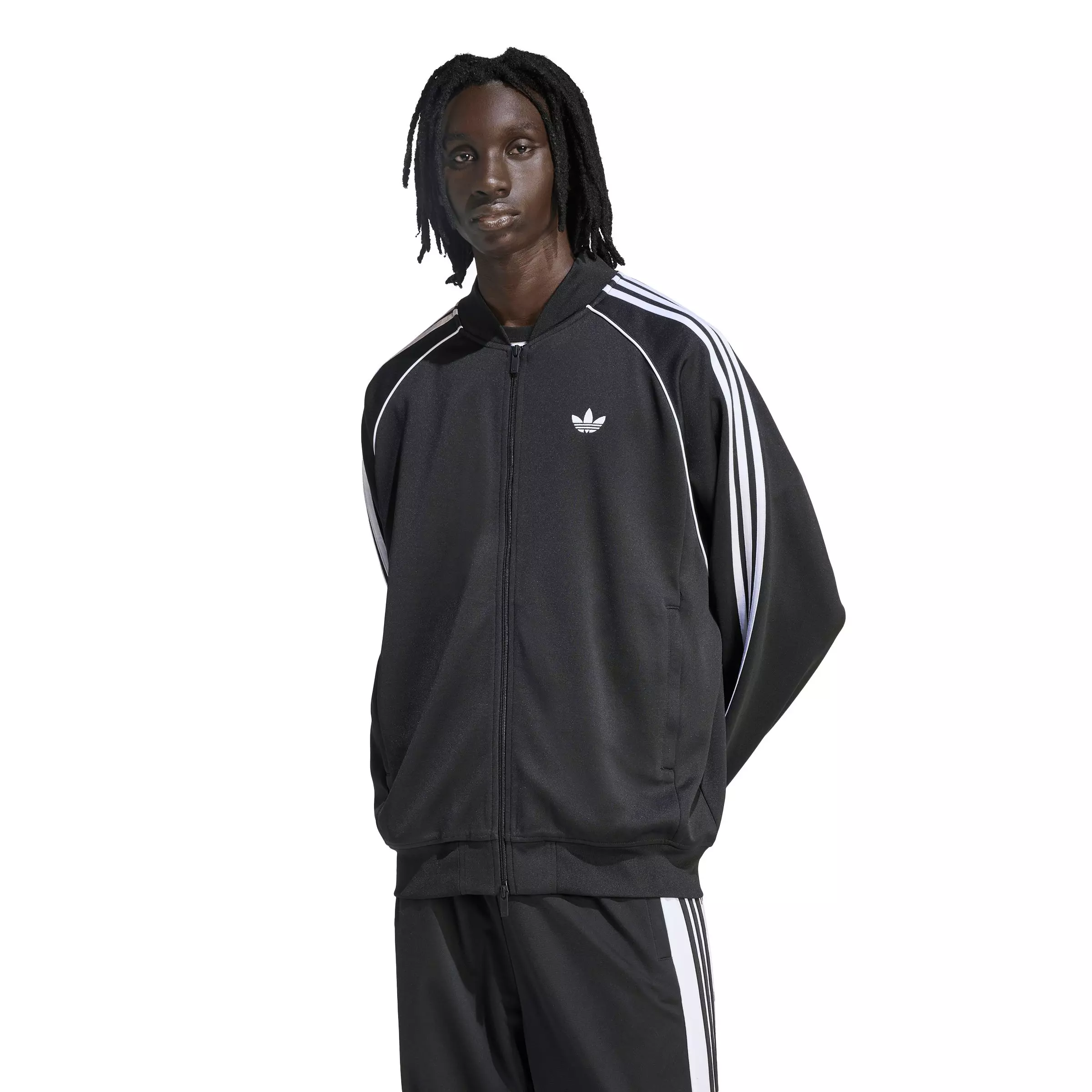 adidas Originals Men's SST Adicolor Classics Loose Track Top -Black/White - BLACK/WHITE