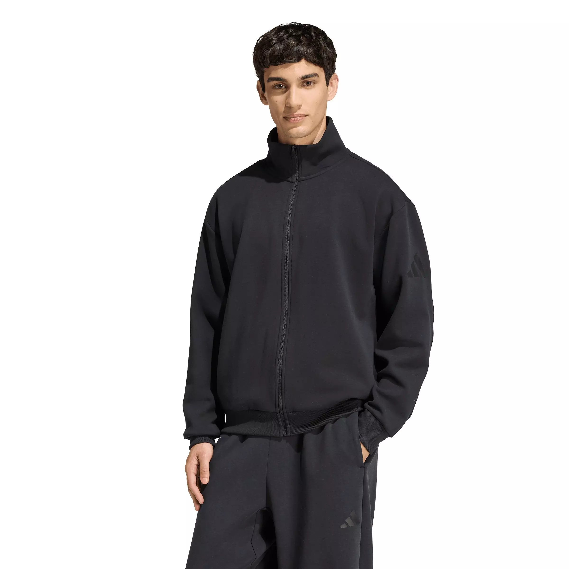 adidas Men's Soft Lux Track Top - Black - BLACK