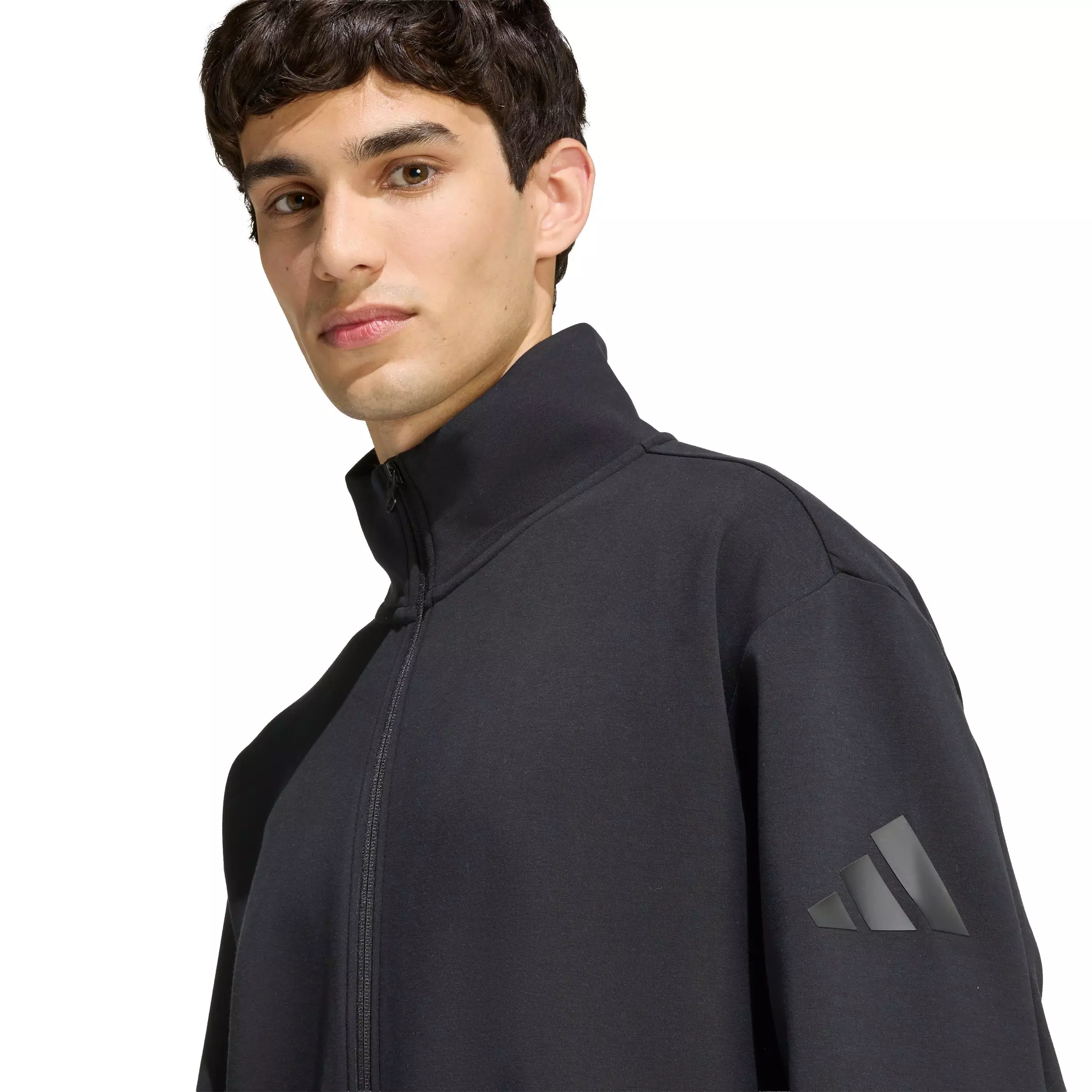 adidas Men's Soft Lux Track Top - Black - BLACK