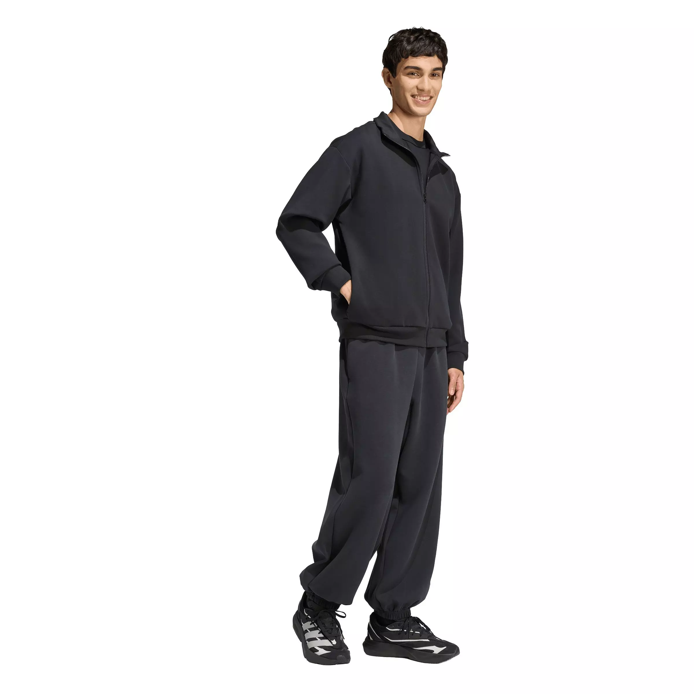 adidas Men's Soft Lux Track Top - Black - BLACK