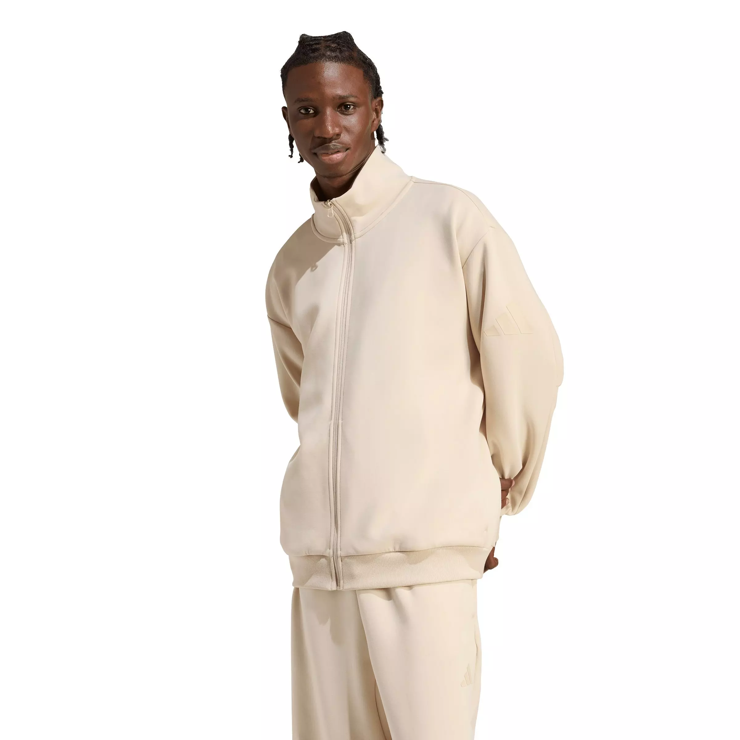 adidas Men's Soft Lux Track Top - Cream - CREAM