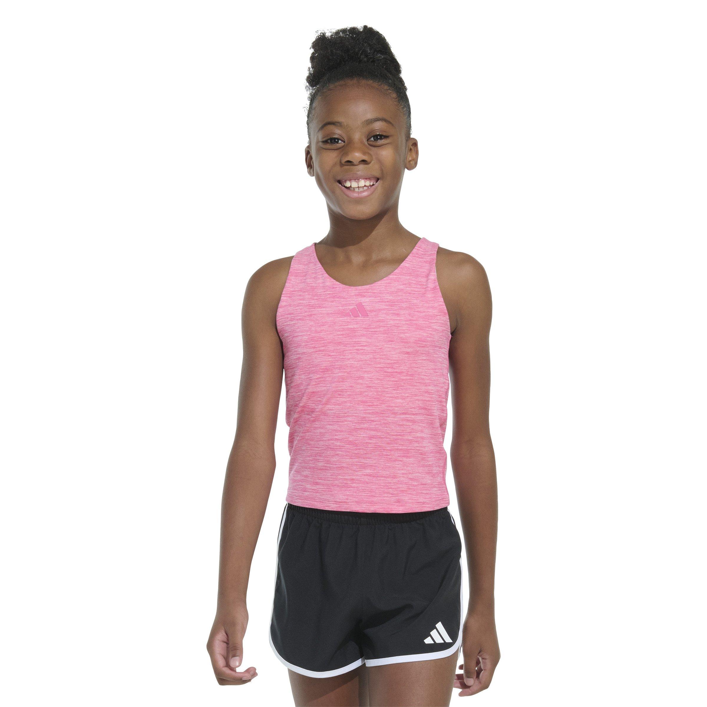 adidas Mélange Training Big Girls' Pink Tank Top