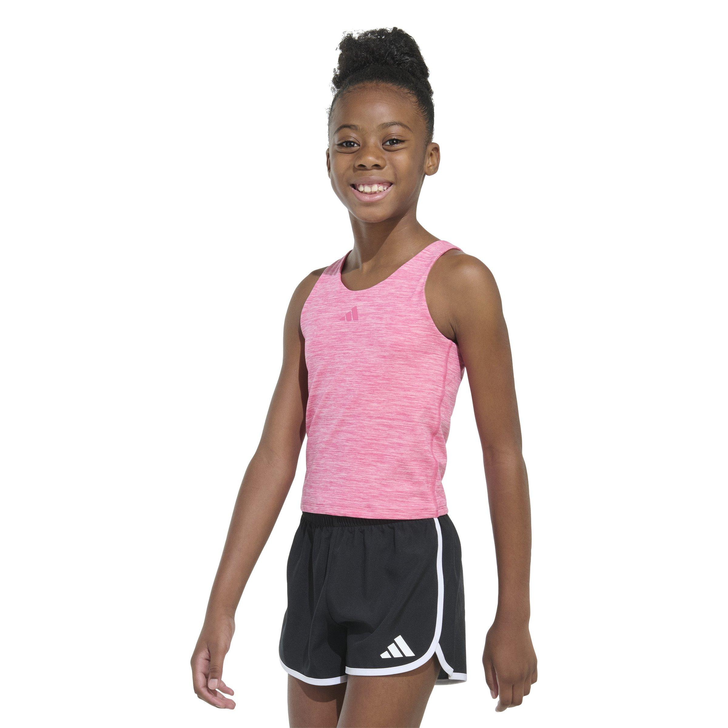 adidas Mélange Training Big Girls' Pink Tank Top